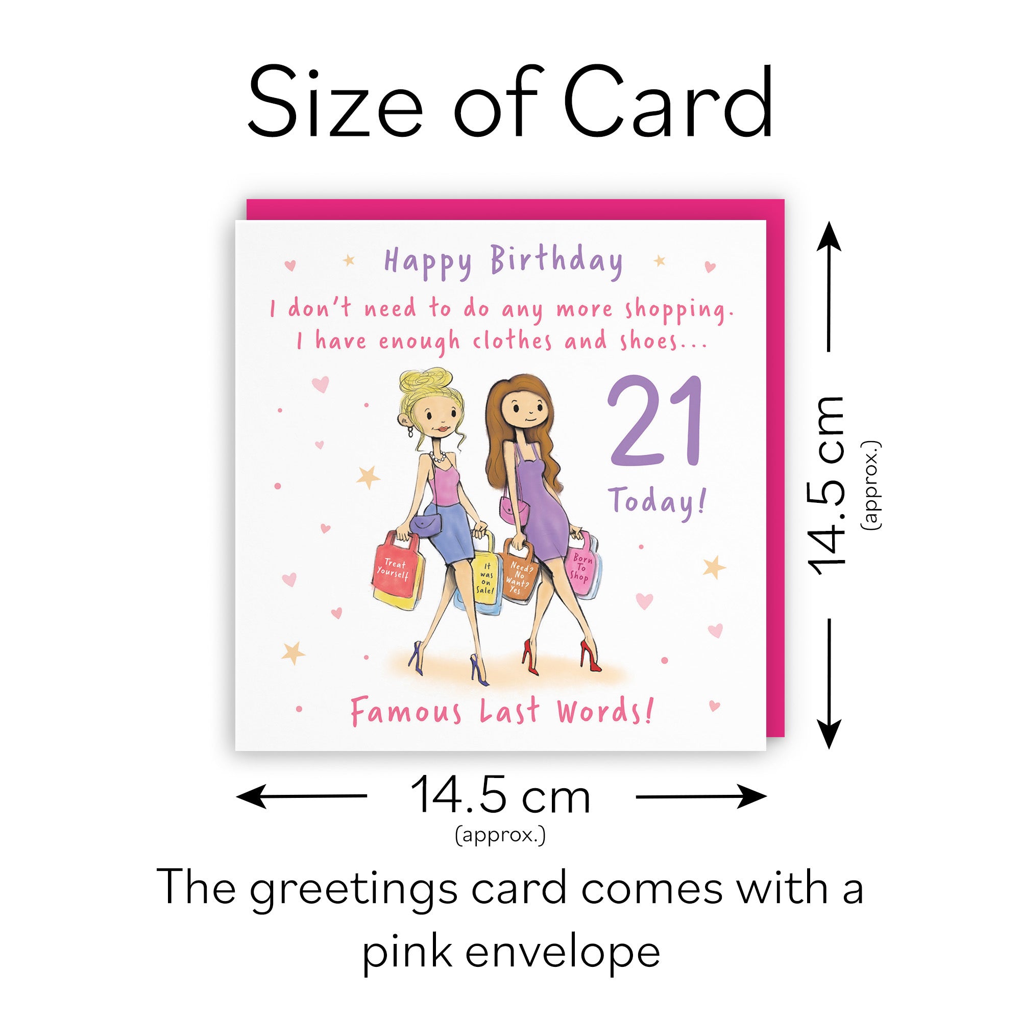 Women's 21st Birthday Card Shopping Silly Squiggles - Default Title (RH00040)