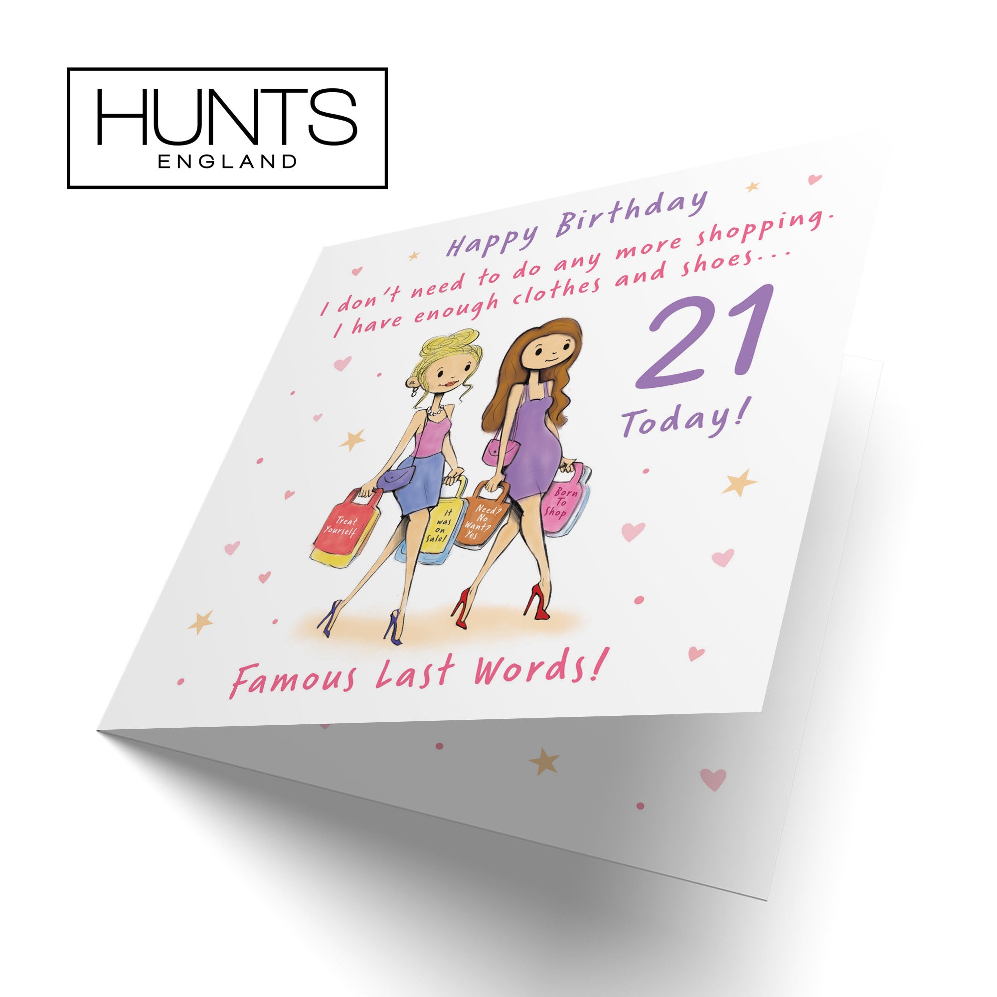 Women's 21st Birthday Card Shopping Silly Squiggles - Default Title (RH00040)