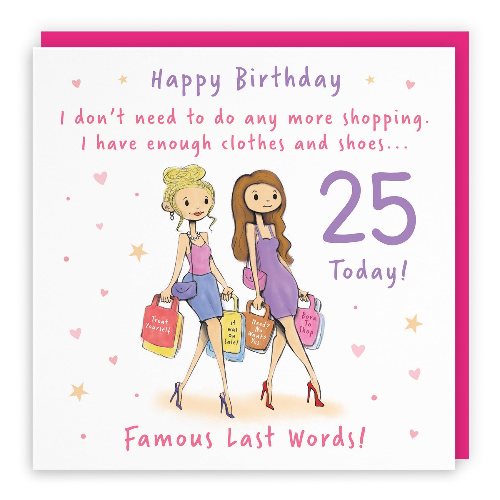 Women's 25th Birthday Card Shopping Silly Squiggles - Default Title (RH00041)