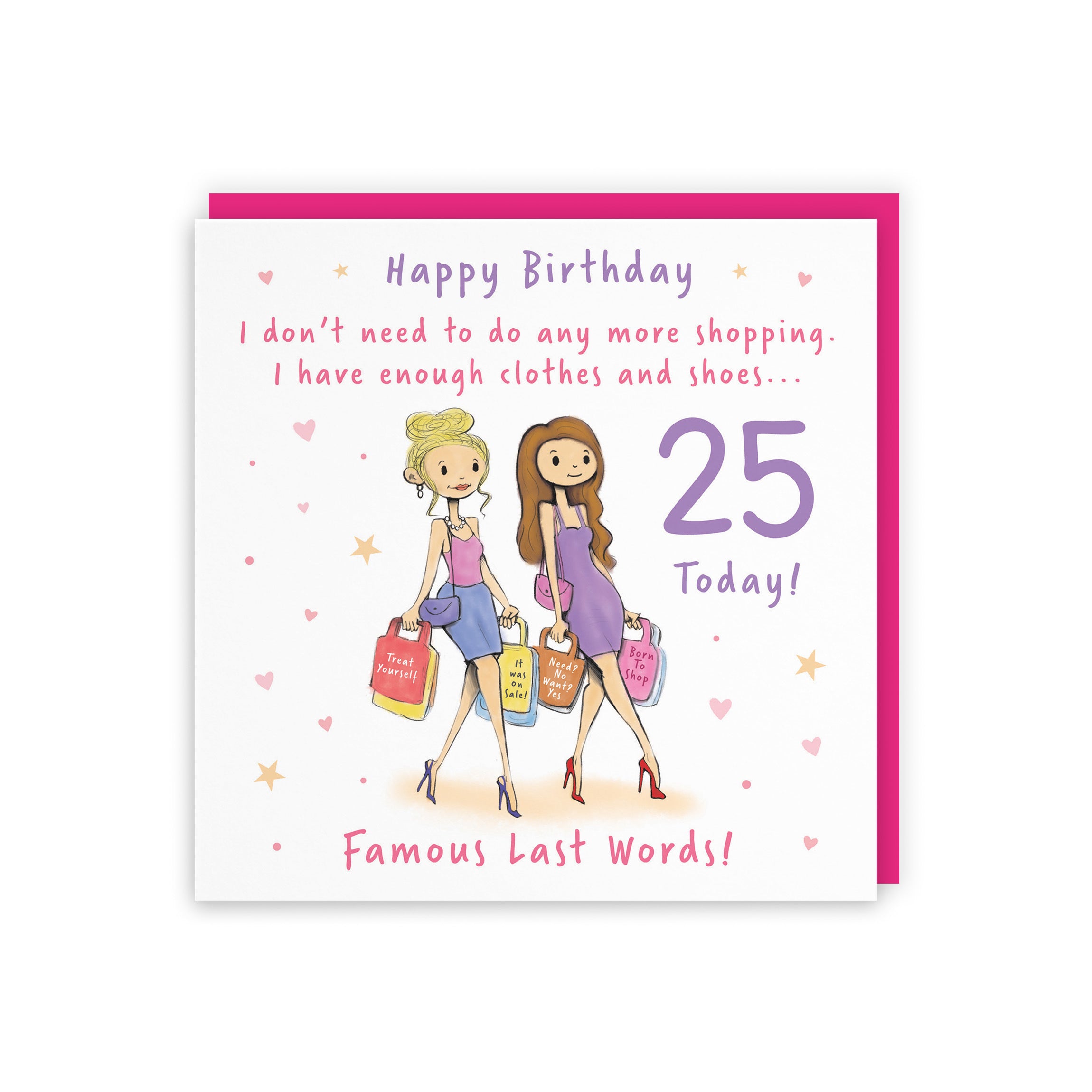 Women's 25th Birthday Card Shopping Silly Squiggles - Default Title (RH00041)
