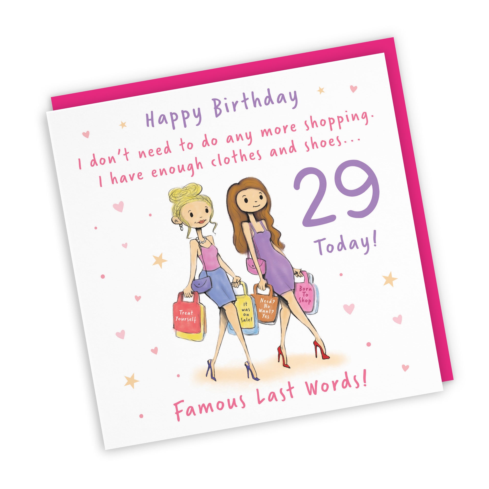 Women's 29th Birthday Card Shopping Silly Squiggles - Default Title (RH00042)