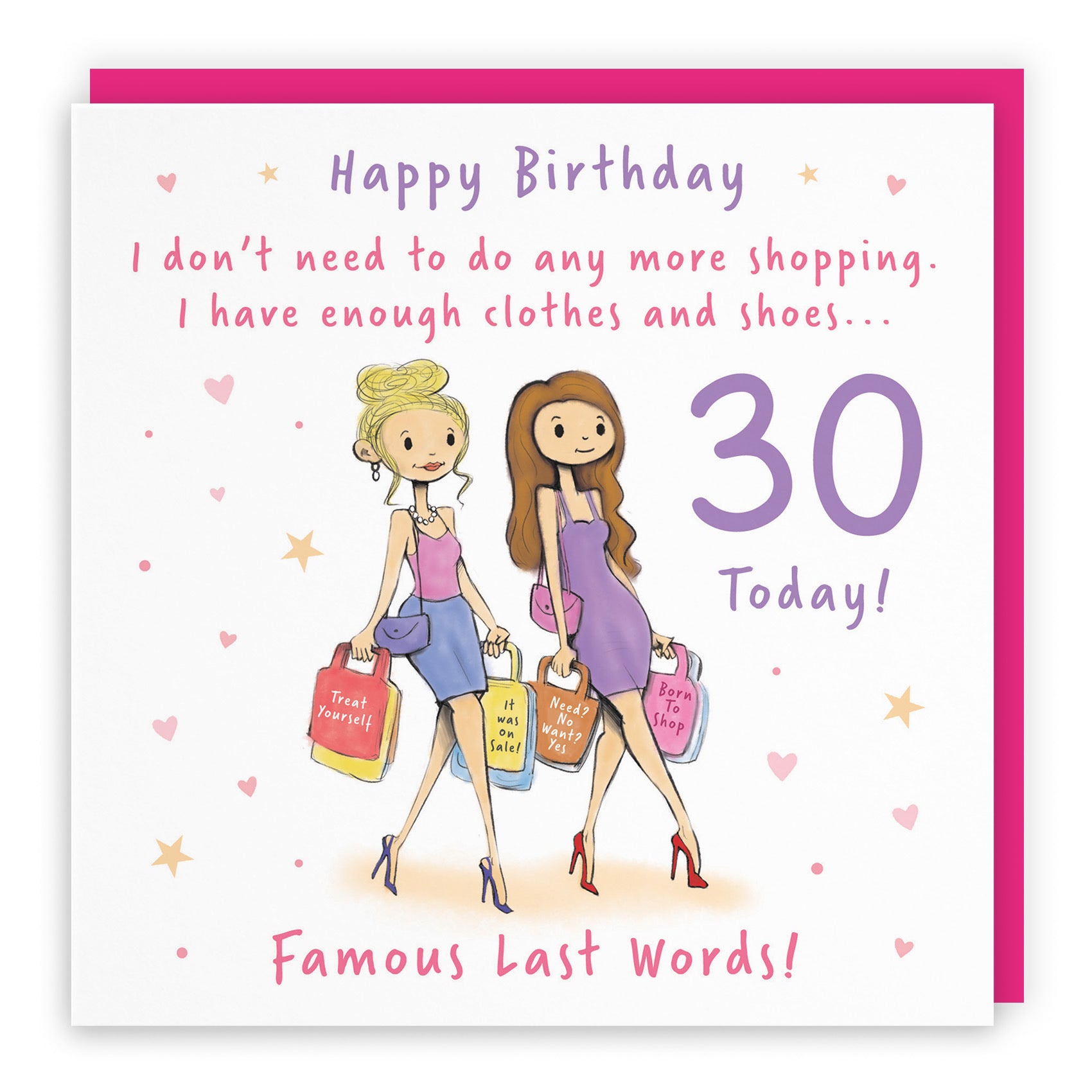 Women's 30th Birthday Card Shopping Silly Squiggles - Default Title (RH00043)