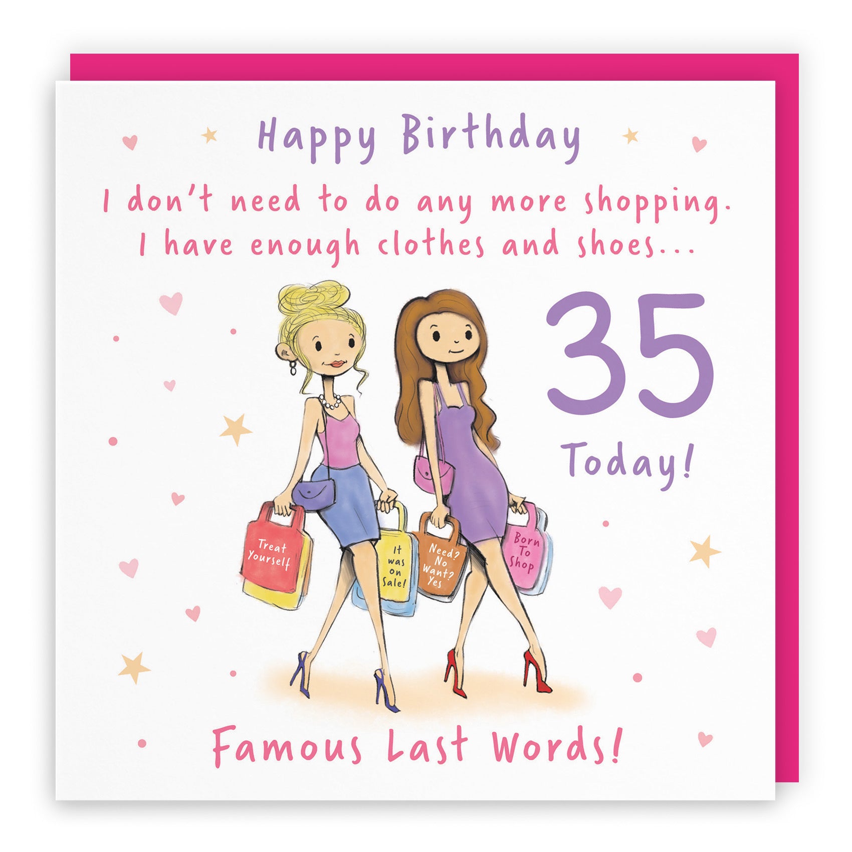 Women's 35th Birthday Card Shopping Silly Squiggles - Default Title (RH00044)