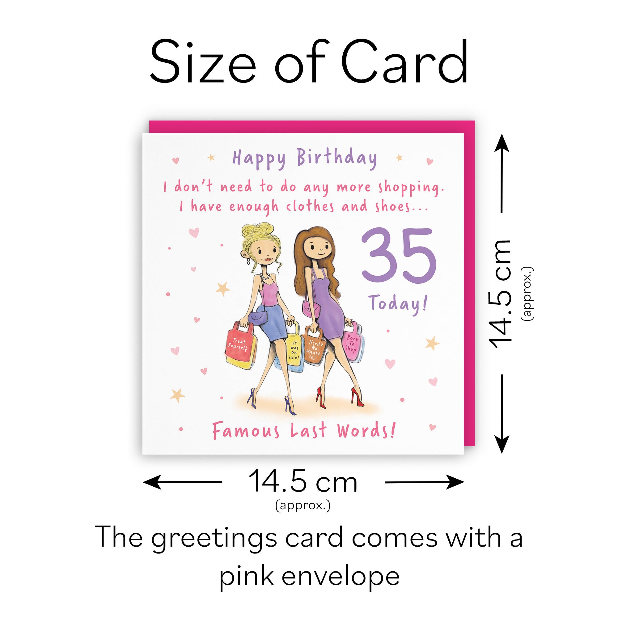 Women's 35th Birthday Card Shopping Silly Squiggles - Default Title (RH00044)