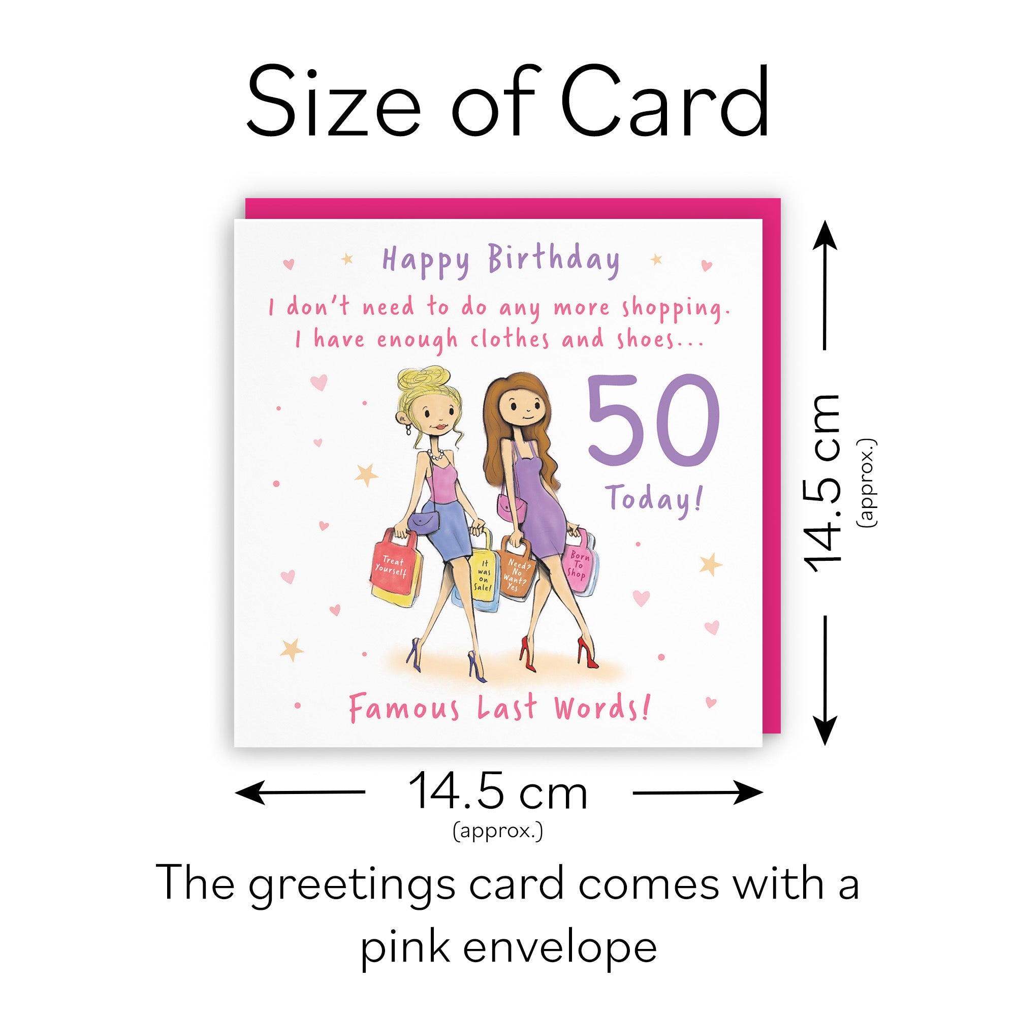 Women's 50th Birthday Card Shopping Silly Squiggles - Default Title (RH00047)