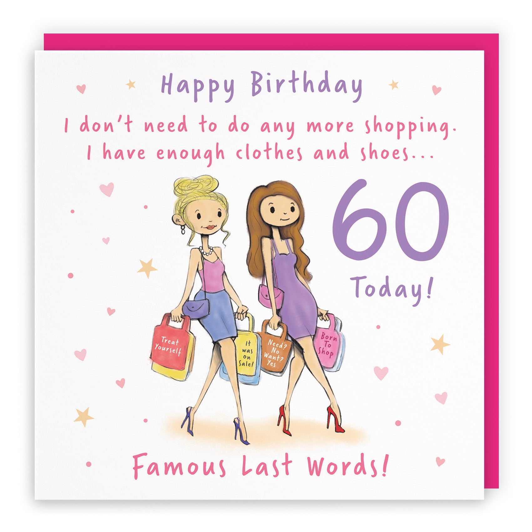 Women's 60th Birthday Card Shopping Silly Squiggles - Default Title (RH00049)