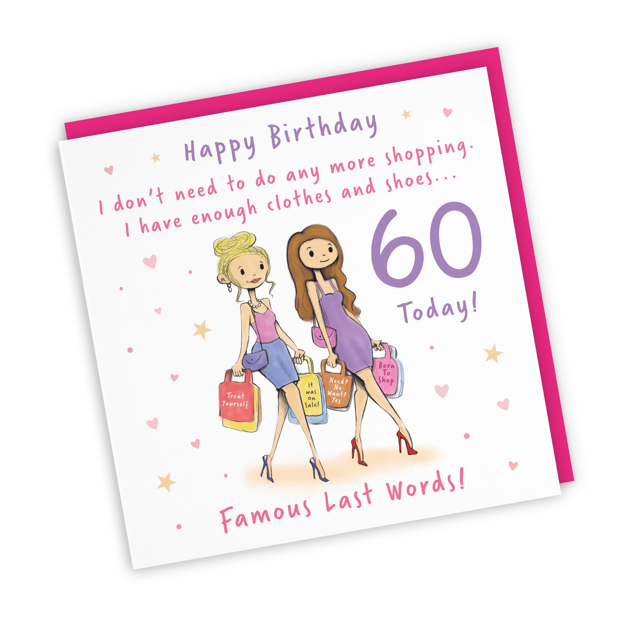 Women's 60th Birthday Card Shopping Silly Squiggles - Default Title (RH00049)