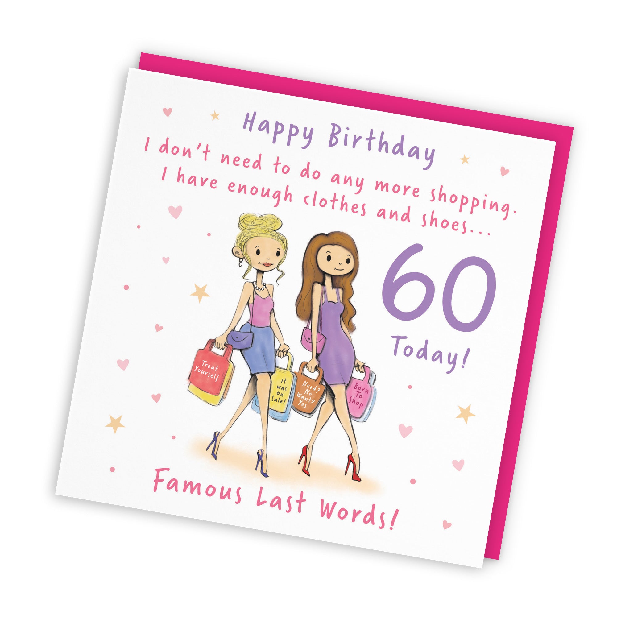 Women's 60th Birthday Card Shopping Silly Squiggles - Default Title (RH00049)