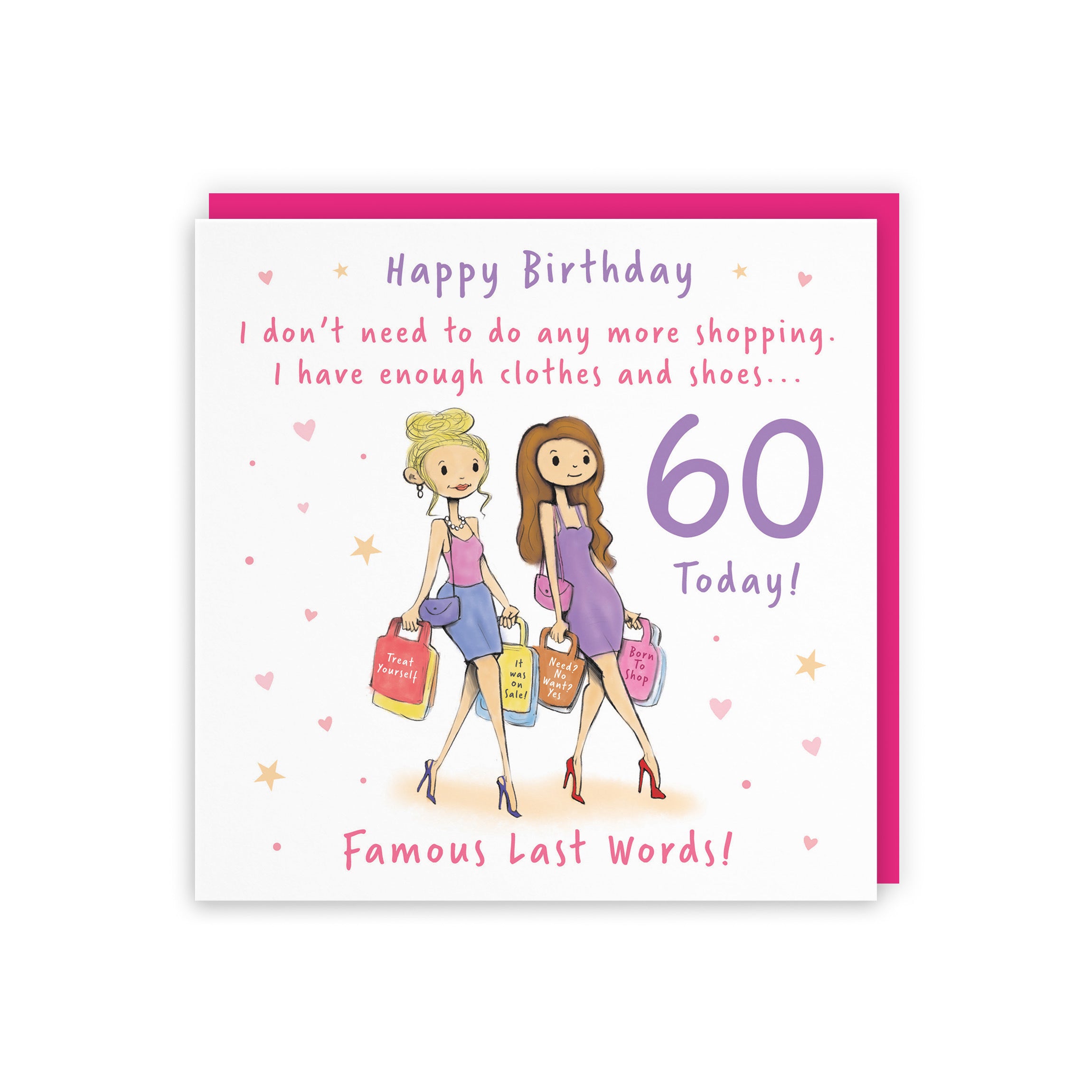 Women's 60th Birthday Card Shopping Silly Squiggles - Default Title (RH00049)