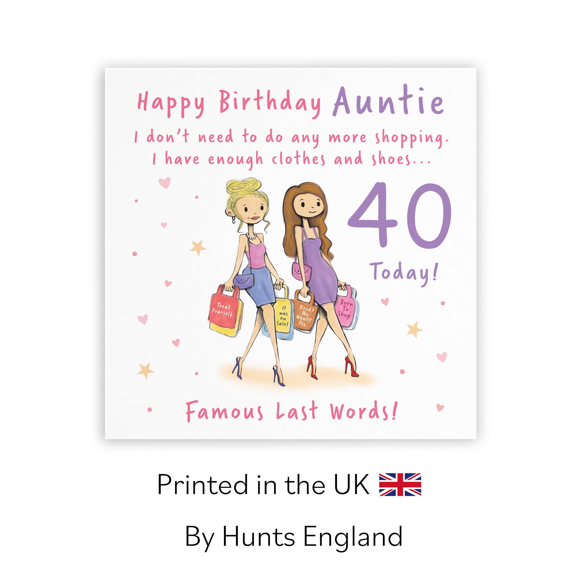 40th Auntie Birthday Card Shopping Silly Squiggles - Default Title (RH00050)