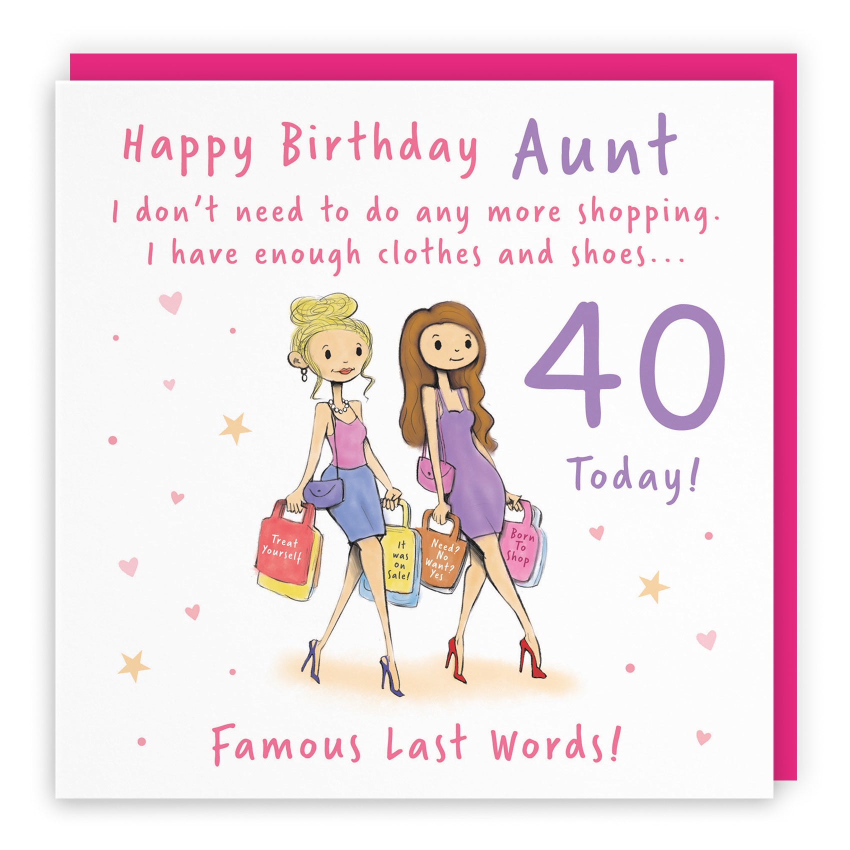 40th Aunt Birthday Card Shopping Silly Squiggles - Default Title (RH00052)