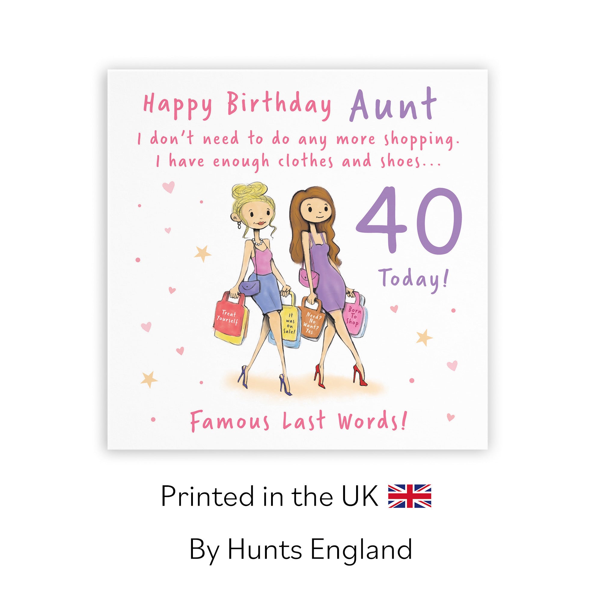 40th Aunt Birthday Card Shopping Silly Squiggles - Default Title (RH00052)