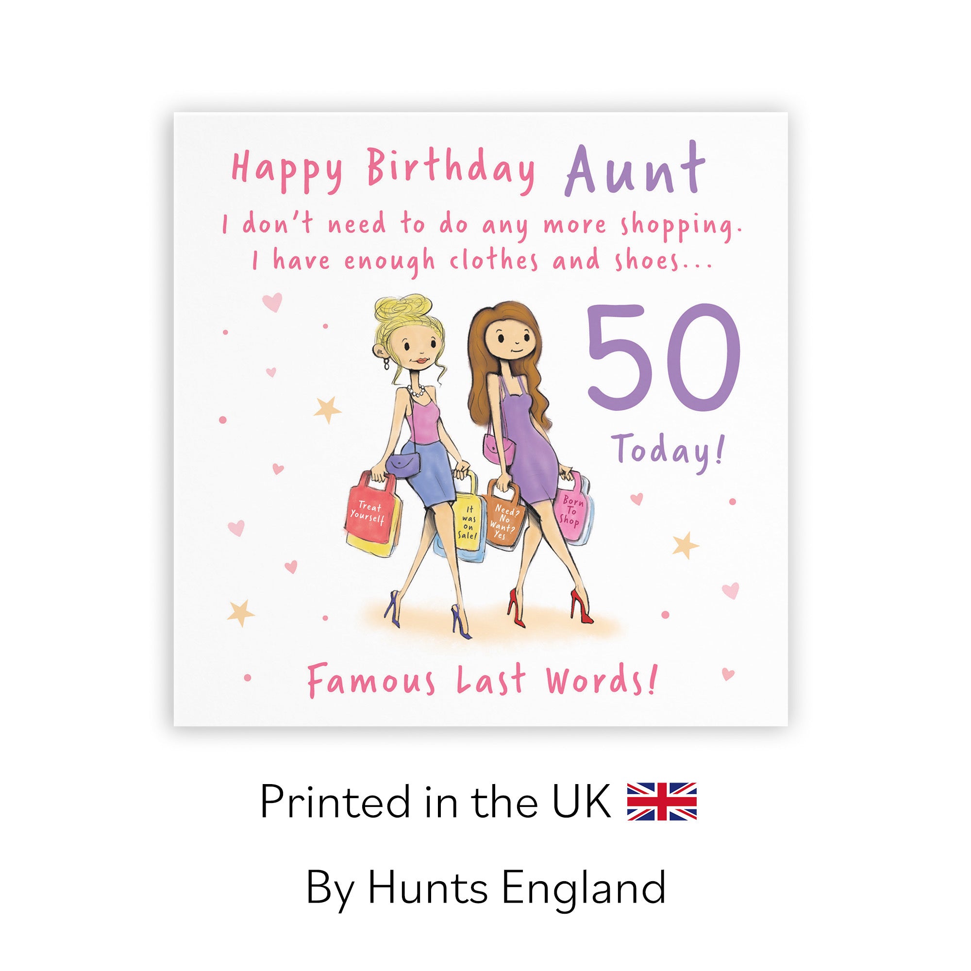 50th Aunt Birthday Card Shopping Silly Squiggles - Default Title (RH00053)