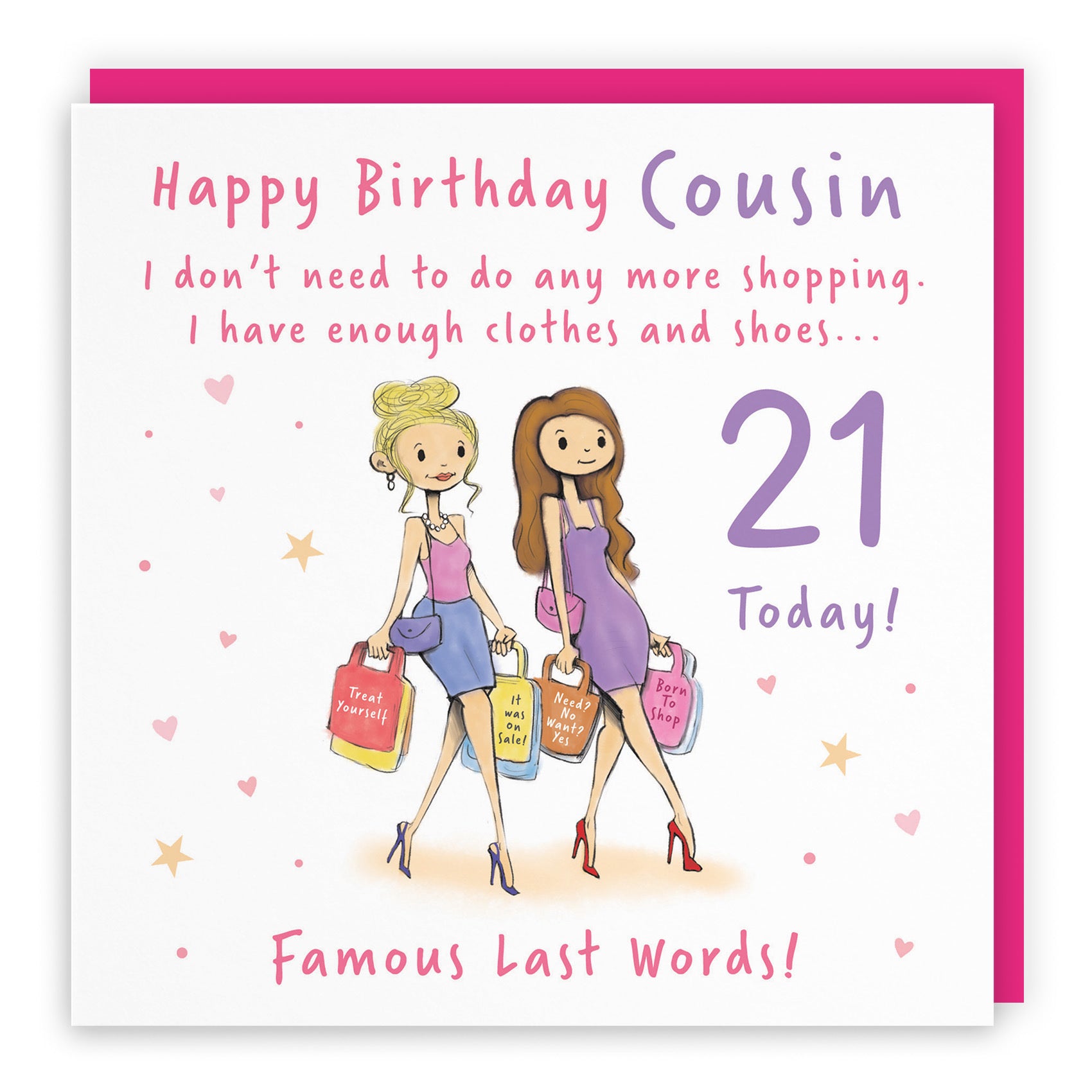 Female 21st Cousin Birthday Card Shopping Silly Squiggles - Default Title (RH00057)