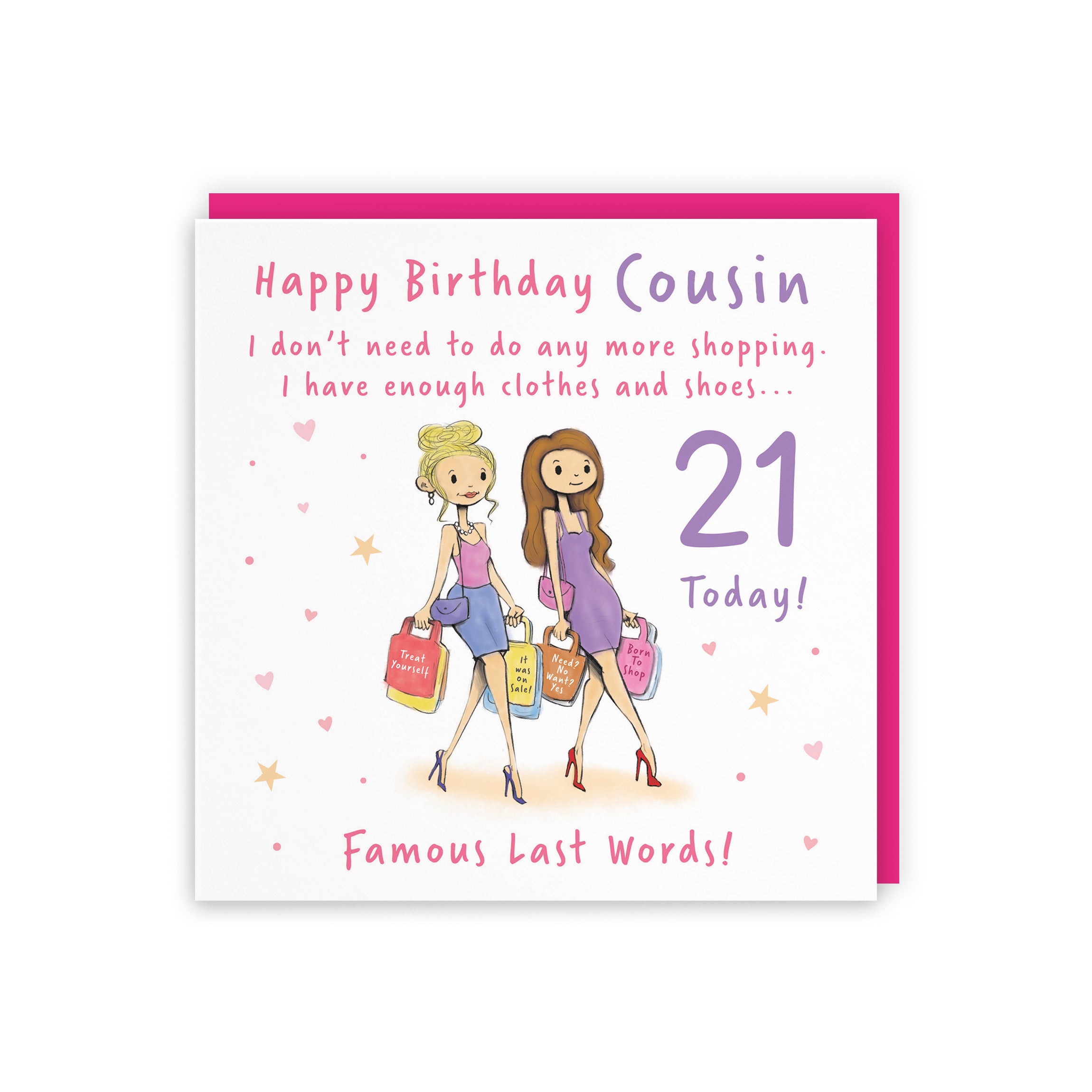 Female 21st Cousin Birthday Card Shopping Silly Squiggles - Default Title (RH00057)