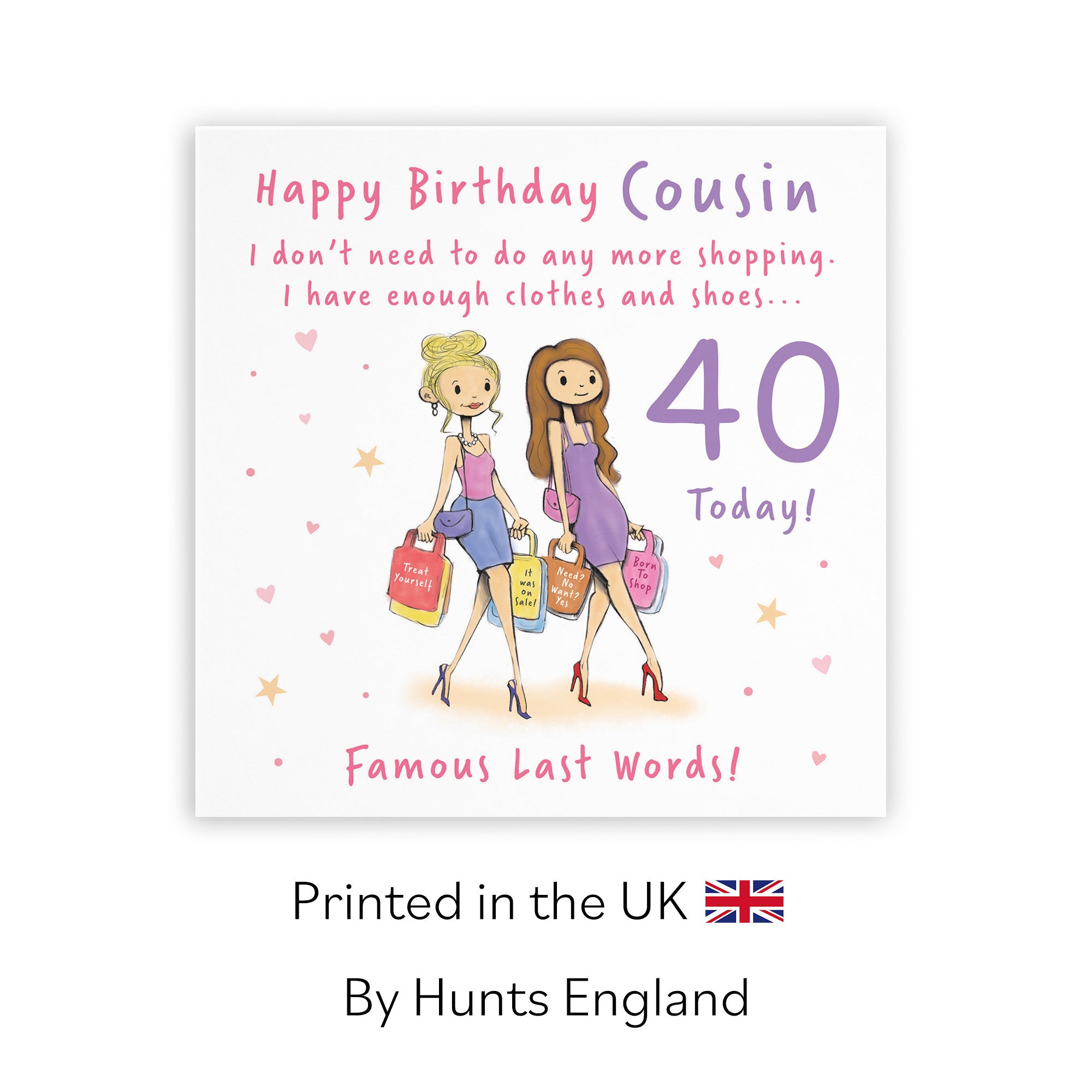 Female 40th Cousin Birthday Card Shopping Silly Squiggles - Default Title (RH00061)