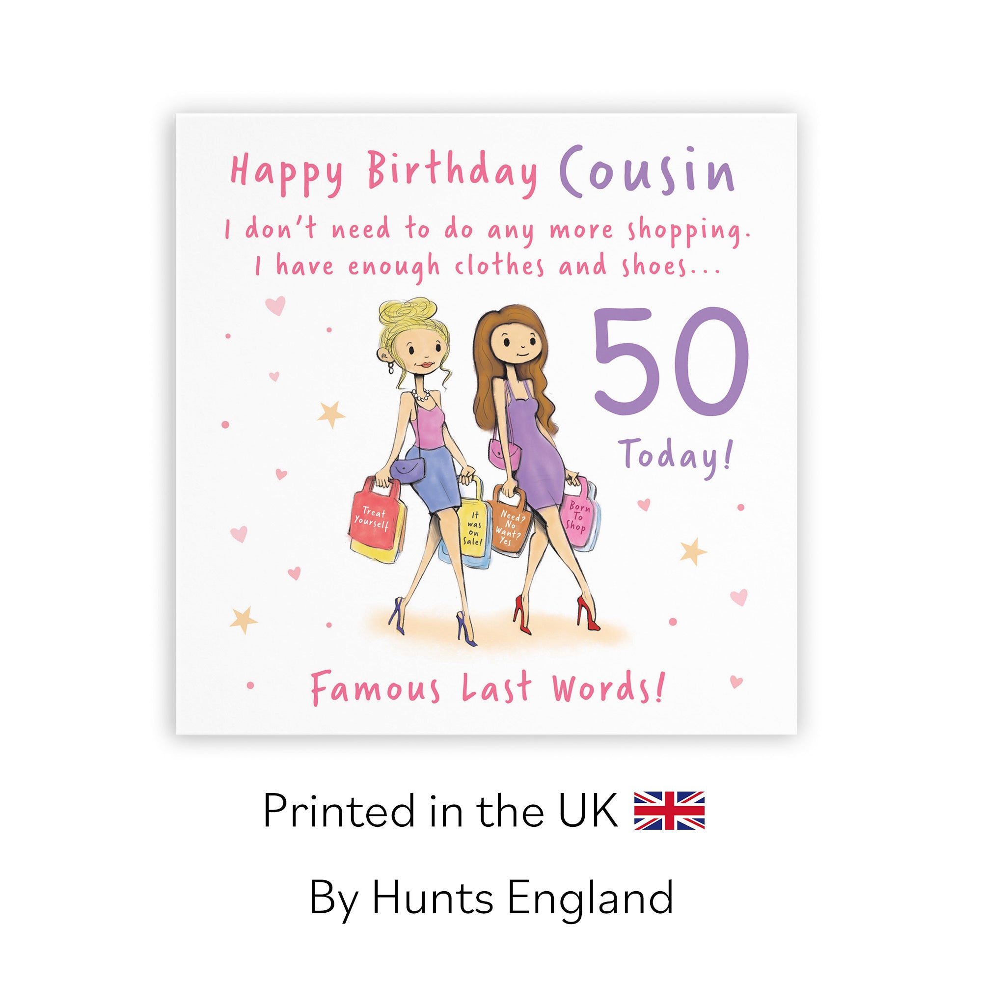 Female 50th Cousin Birthday Card Shopping Silly Squiggles - Default Title (RH00062)