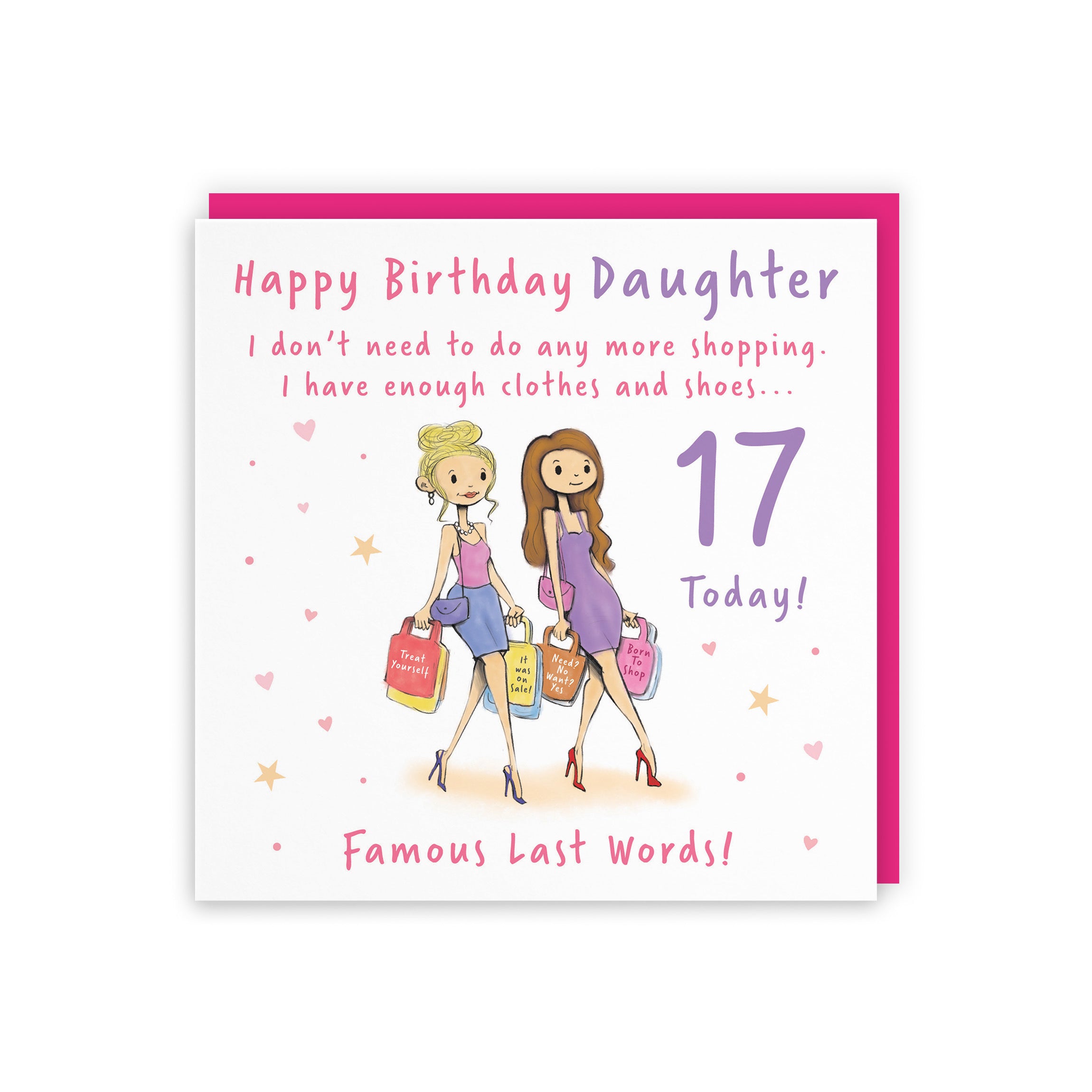 17th Daughter Birthday Card Shopping Silly Squiggles - Default Title (RH00064)