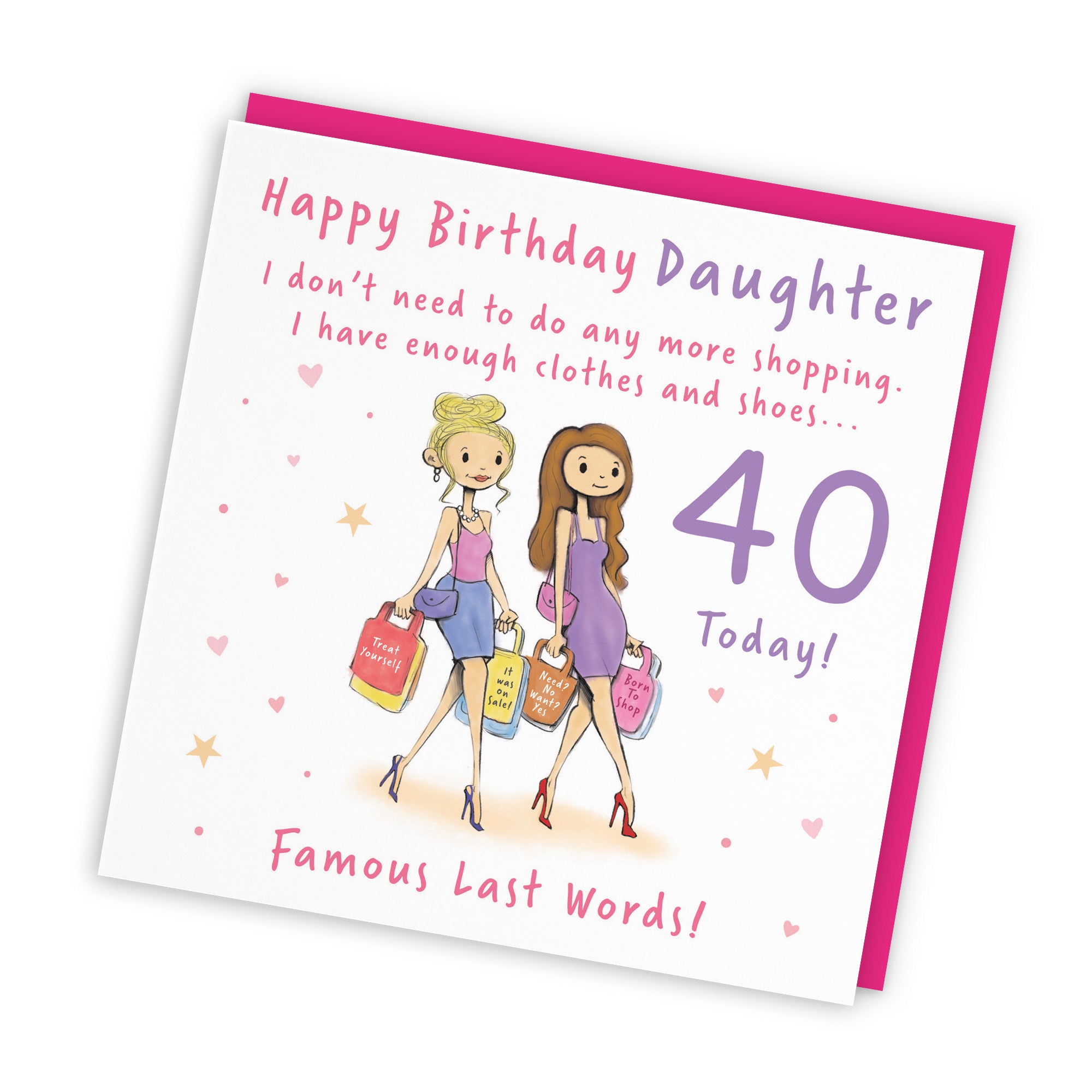 40th Daughter Birthday Card Shopping Silly Squiggles - Default Title (RH00073)