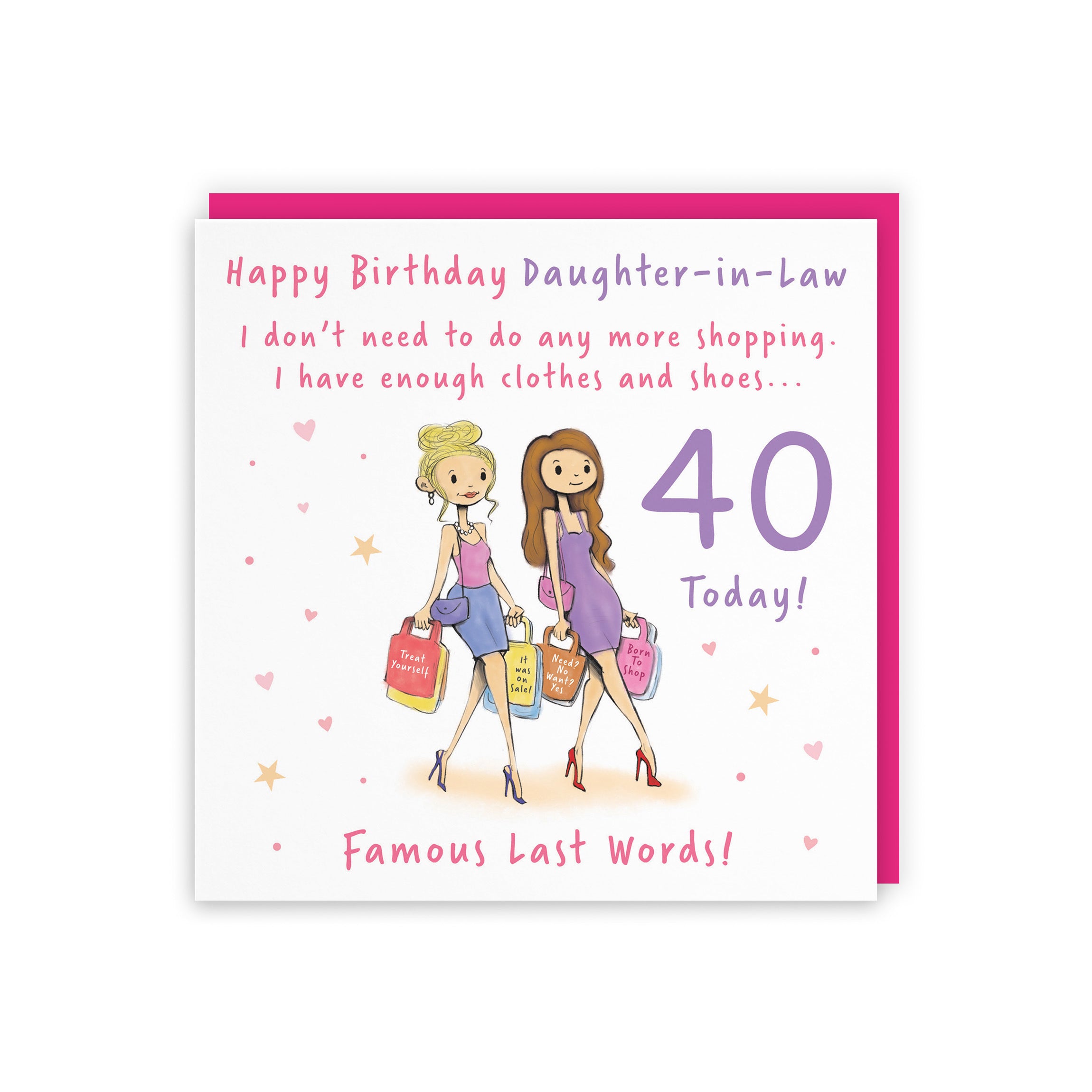 40th Daughter-in-Law Birthday Card Shopping Silly Squiggles - Default Title (RH00077)