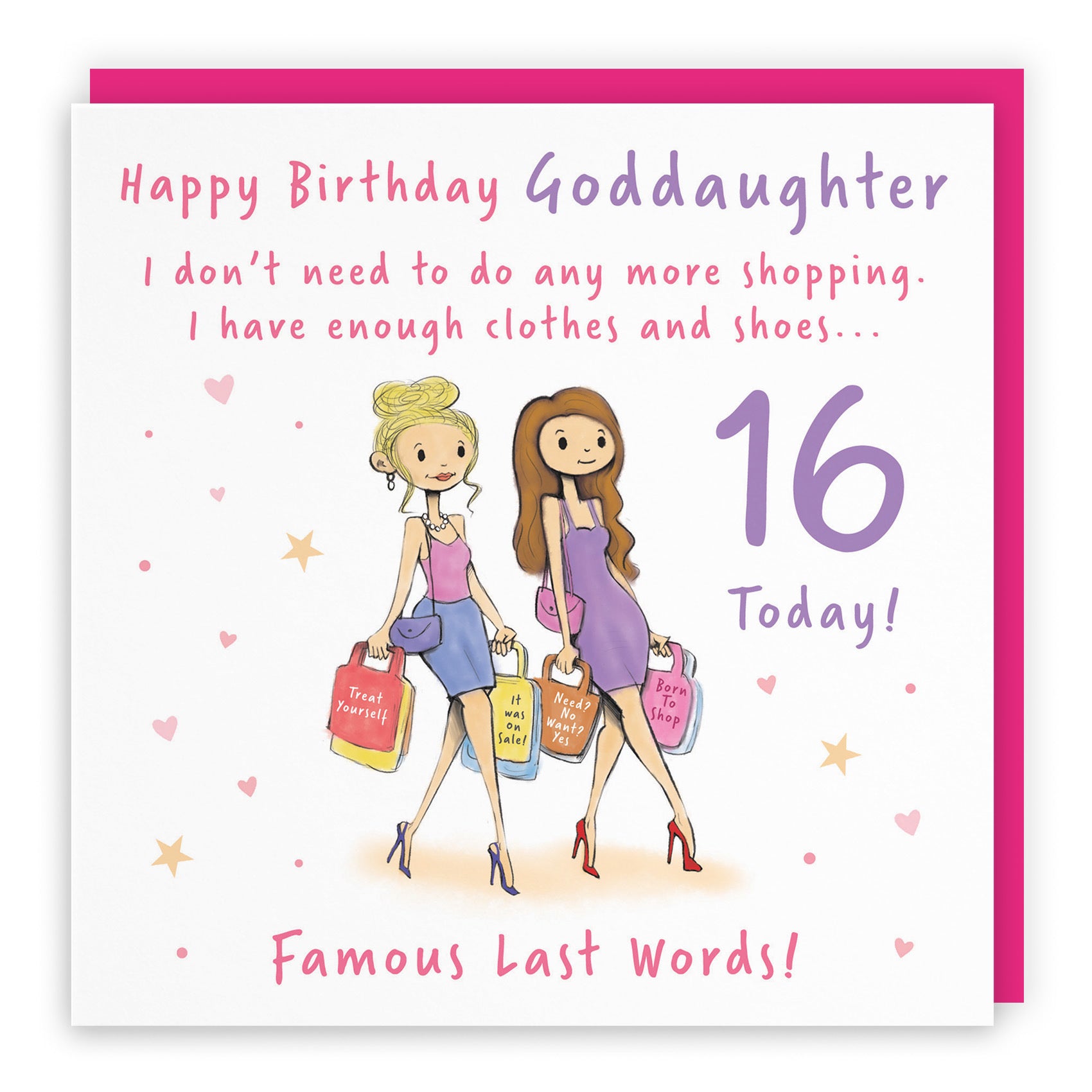 16th Goddaughter Birthday Card Shopping Silly Squiggles - Default Title (RH00084)