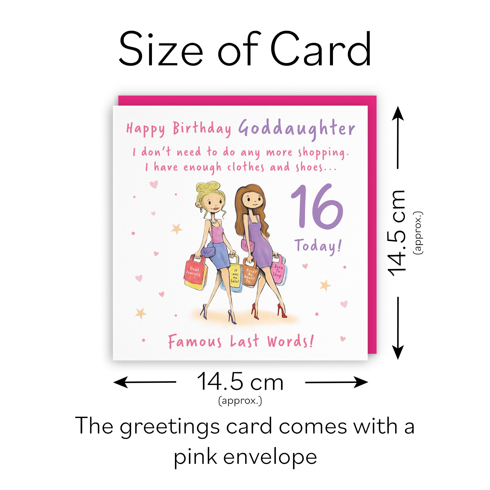 16th Goddaughter Birthday Card Shopping Silly Squiggles - Default Title (RH00084)