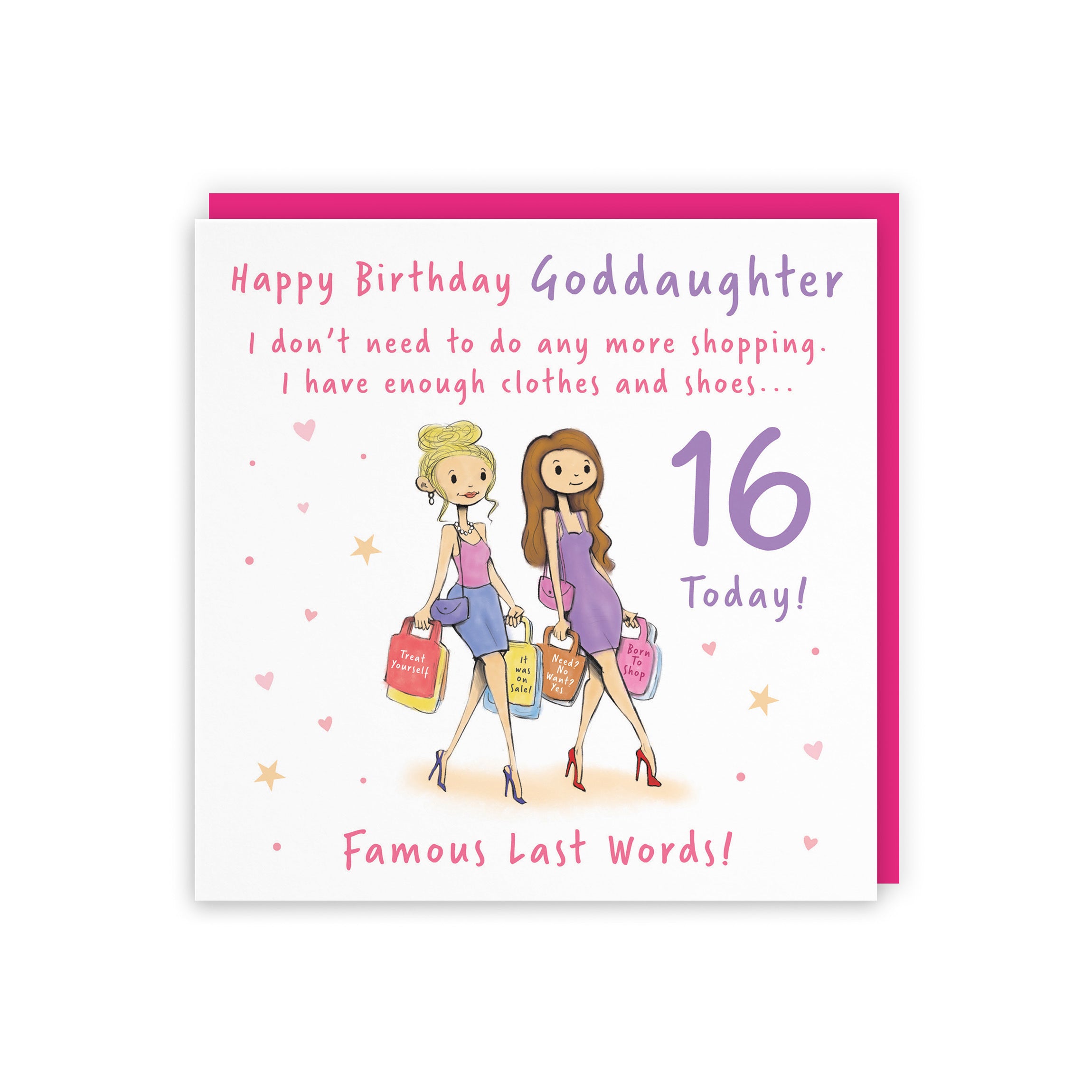 16th Goddaughter Birthday Card Shopping Silly Squiggles - Default Title (RH00084)