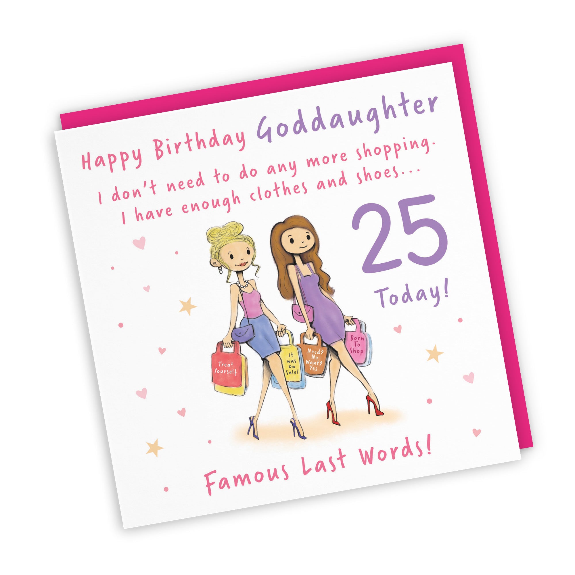 25th Goddaughter Birthday Card Shopping Silly Squiggles - Default Title (RH00090)
