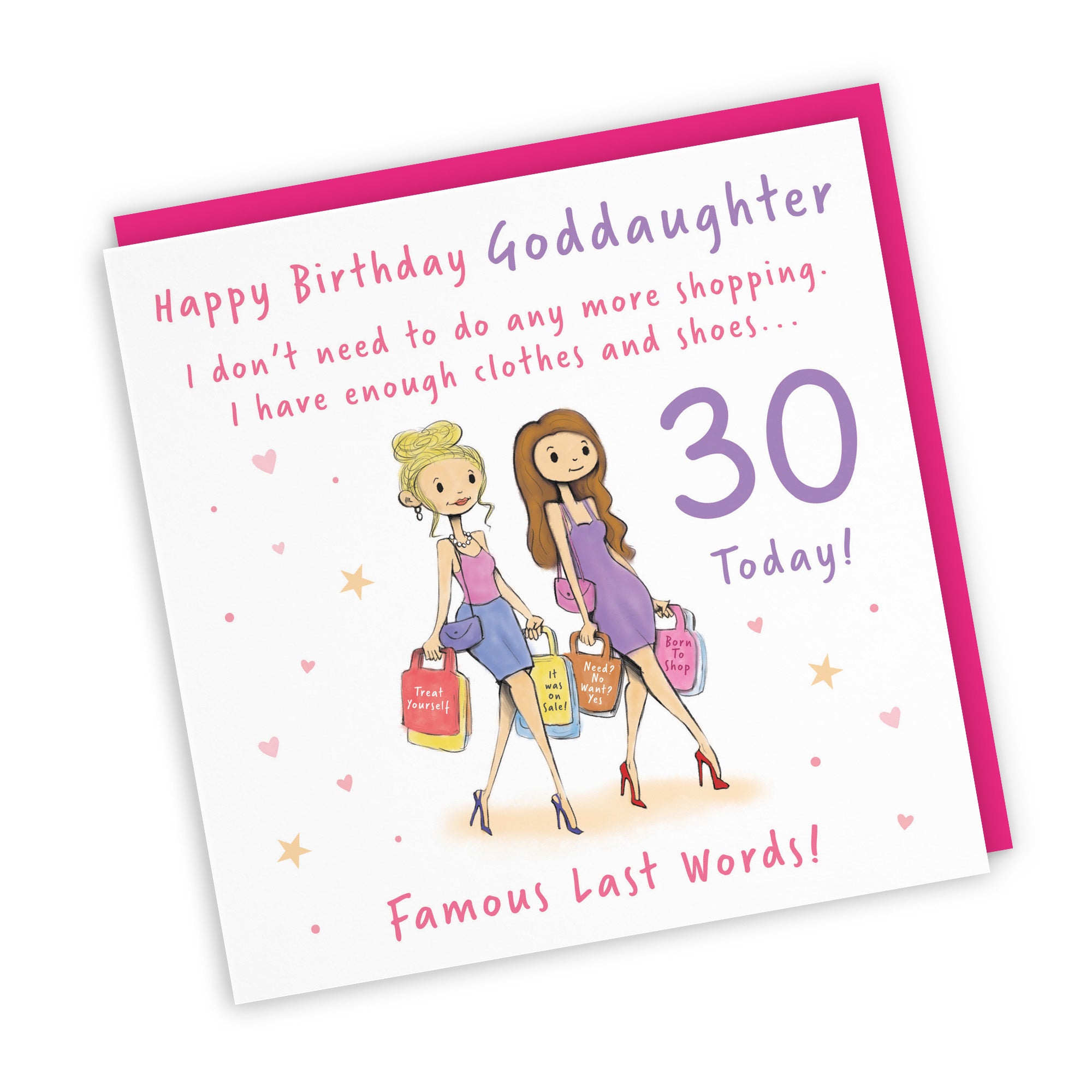 30th Goddaughter Birthday Card Shopping Silly Squiggles - Default Title (RH00091)