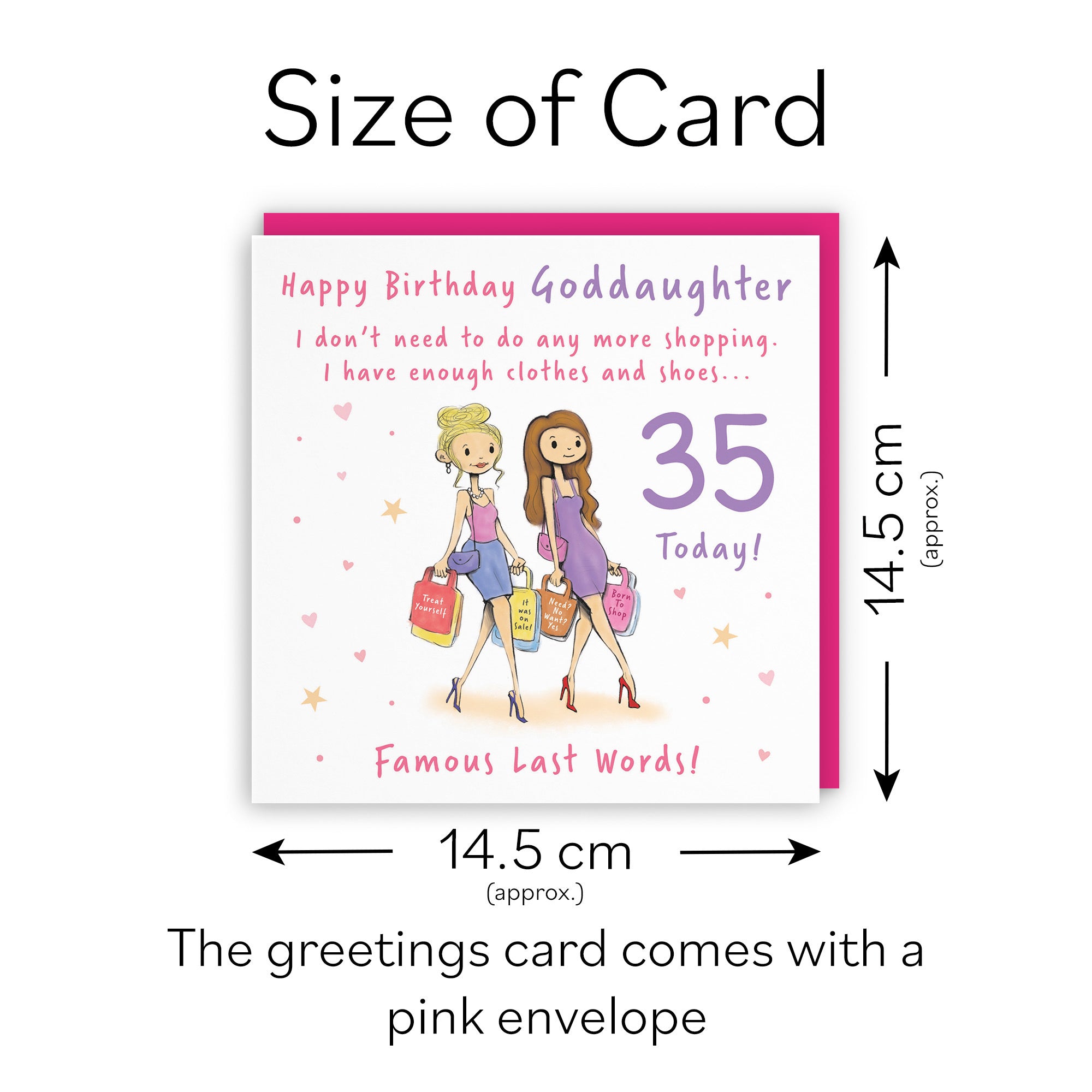 35th Goddaughter Birthday Card Shopping Silly Squiggles - Default Title (RH00092)