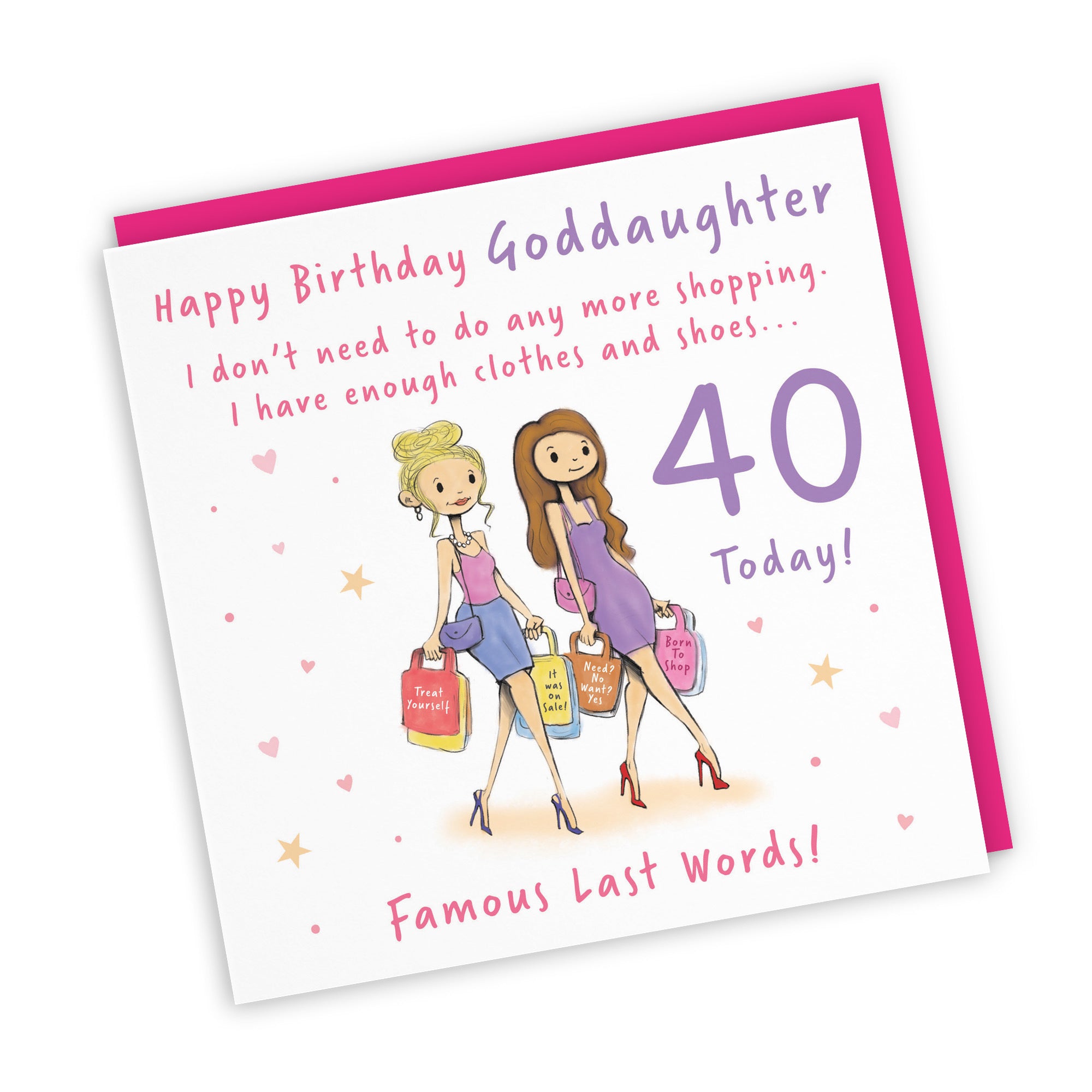 40th Goddaughter Birthday Card Shopping Silly Squiggles - Default Title (RH00093)