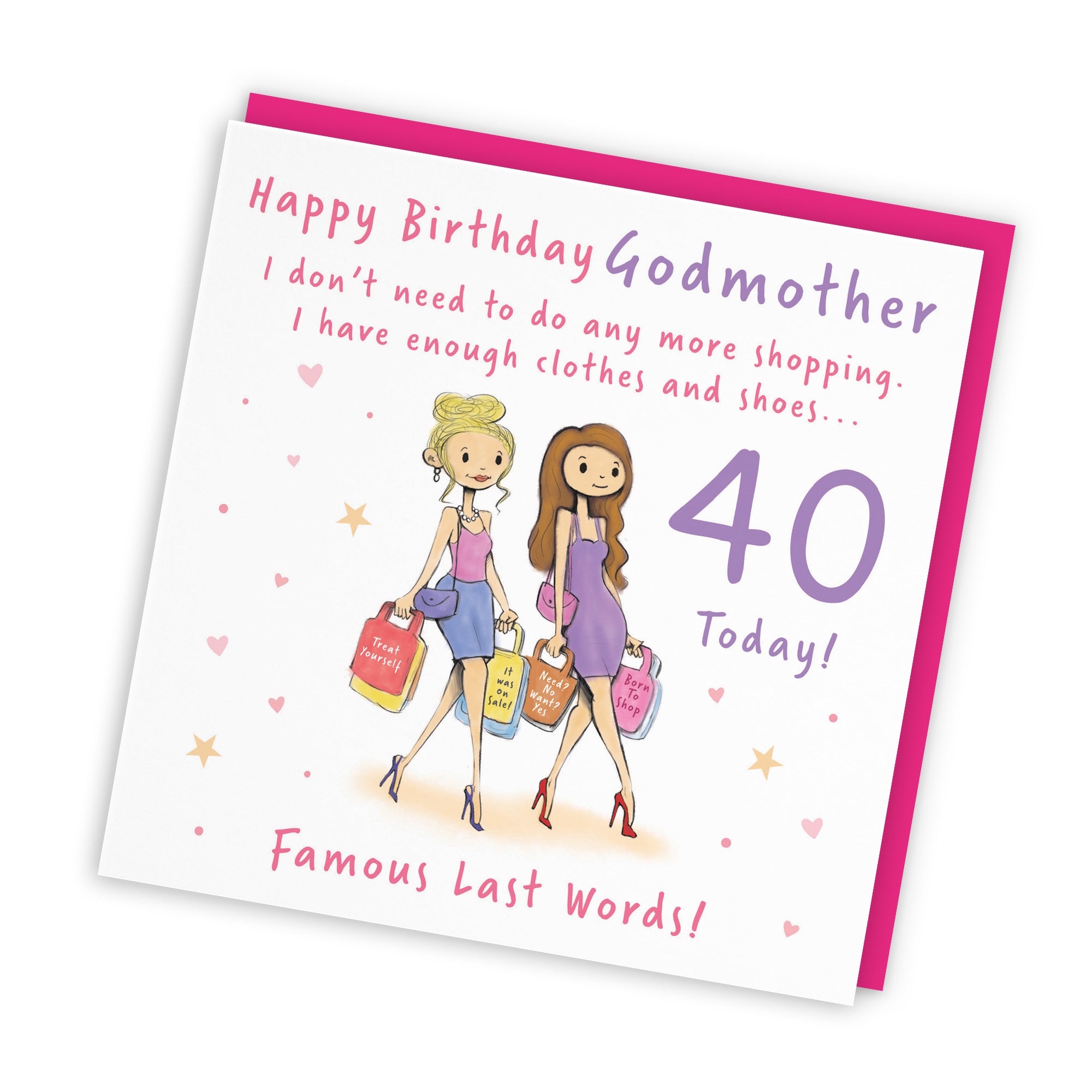 40th Godmother Birthday Card Shopping Silly Squiggles - Default Title (RH00095)