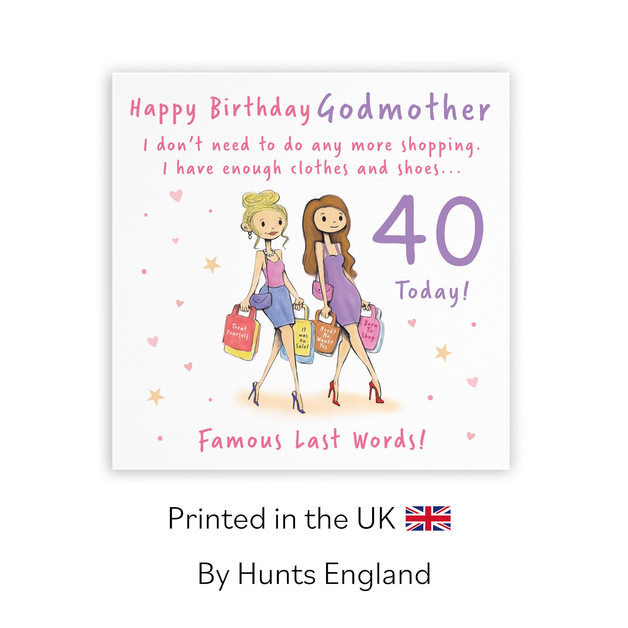 40th Godmother Birthday Card Shopping Silly Squiggles - Default Title (RH00095)
