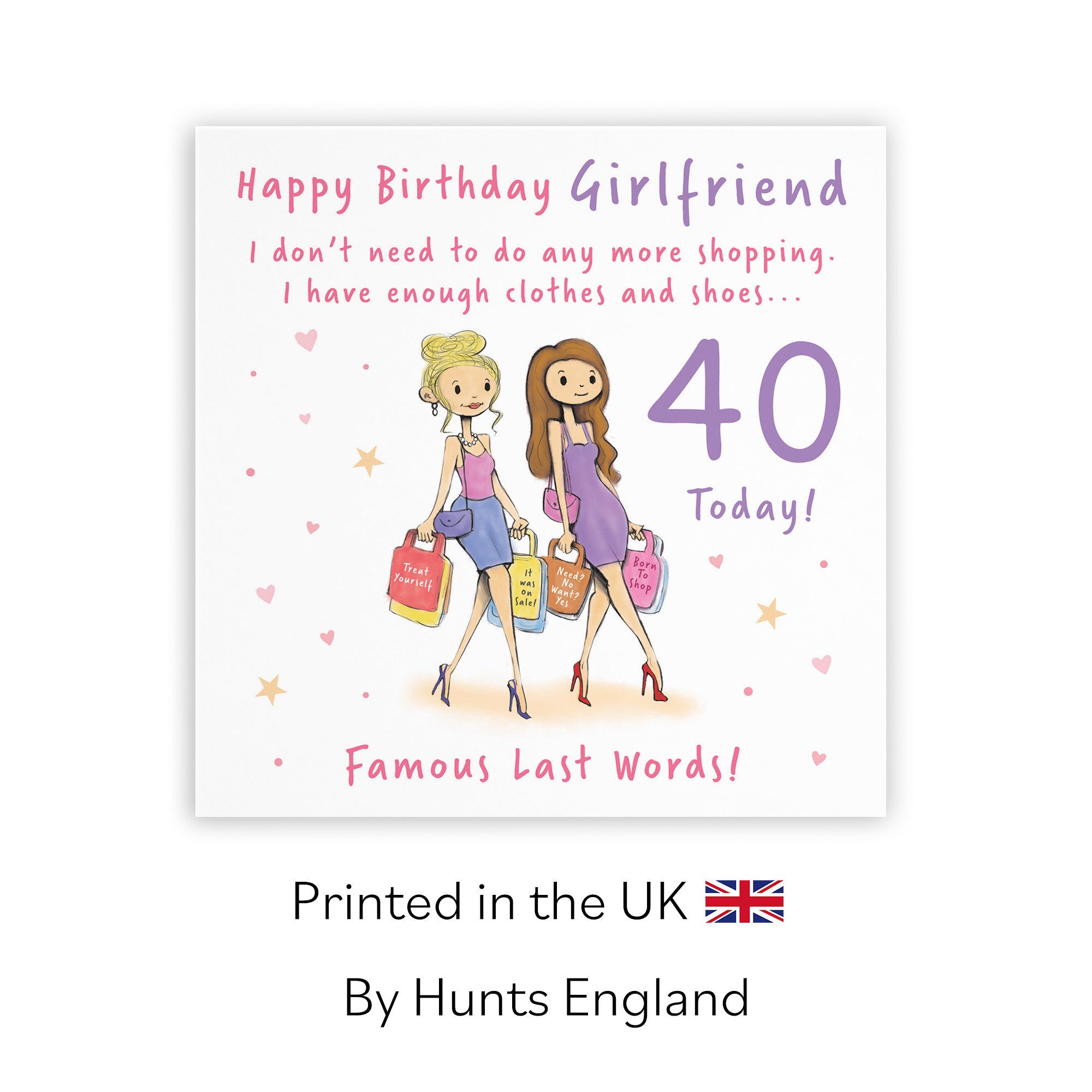 40th Girlfriend Birthday Card Shopping Silly Squiggles - Default Title (RH00098)
