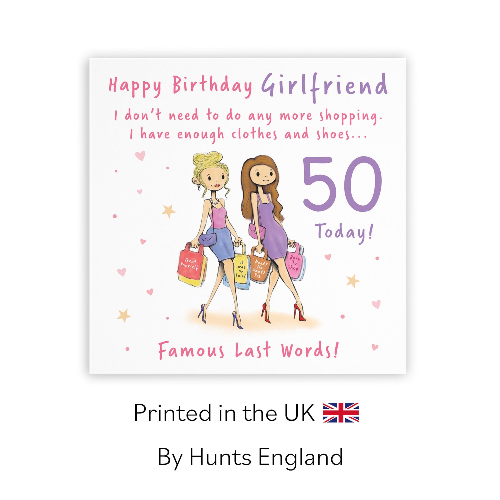 50th Girlfriend Birthday Card Shopping Silly Squiggles - Default Title (RH00099)