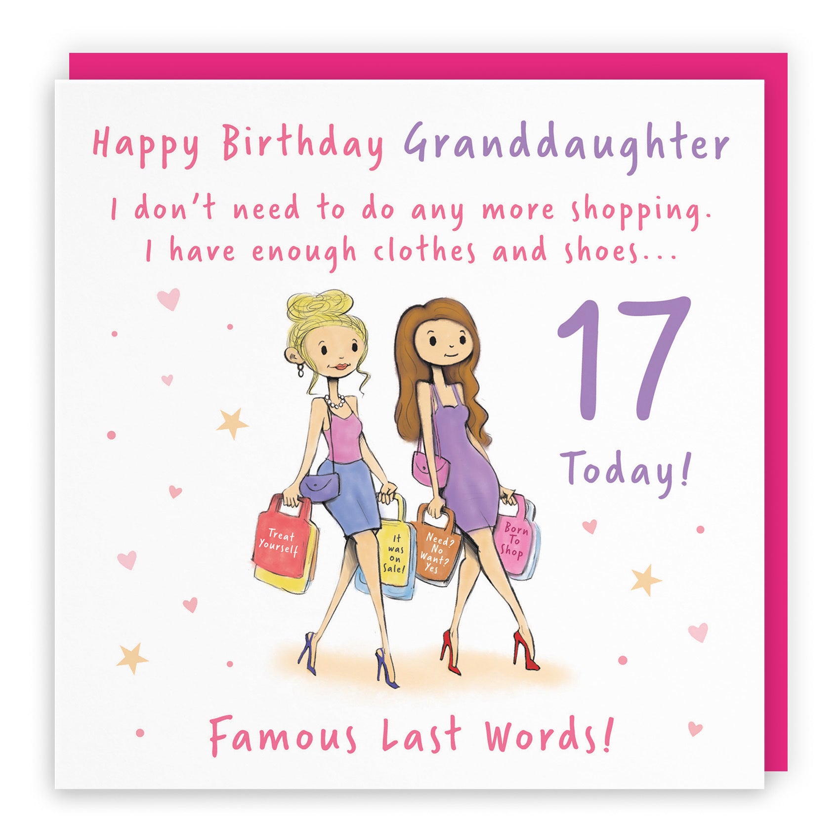 17th Granddaughter Birthday Card Shopping Silly Squiggles - Default Title (RH00101)