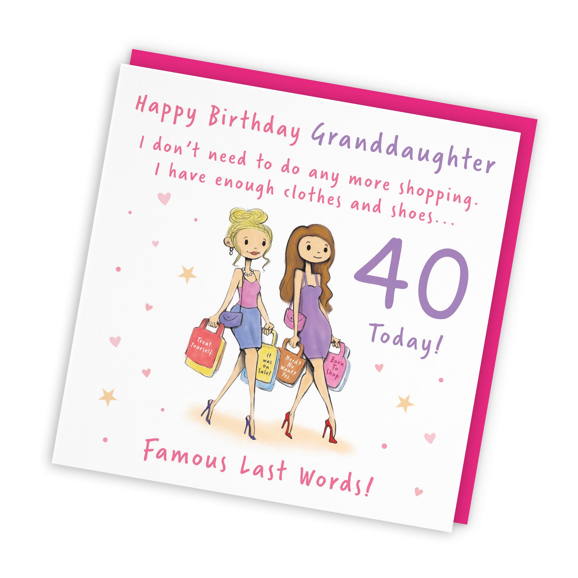 40th Granddaughter Birthday Card Shopping Silly Squiggles - Default Title (RH00109)