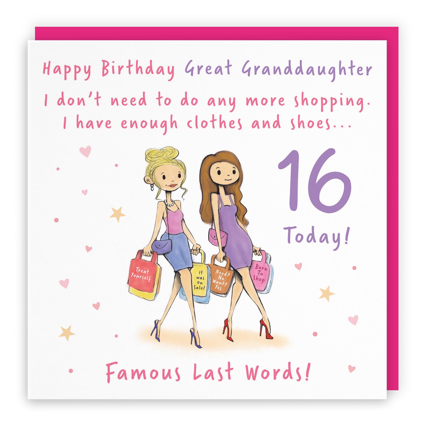 16th Great Granddaughter Birthday Card Shopping Silly Squiggles - Default Title (RH00110)