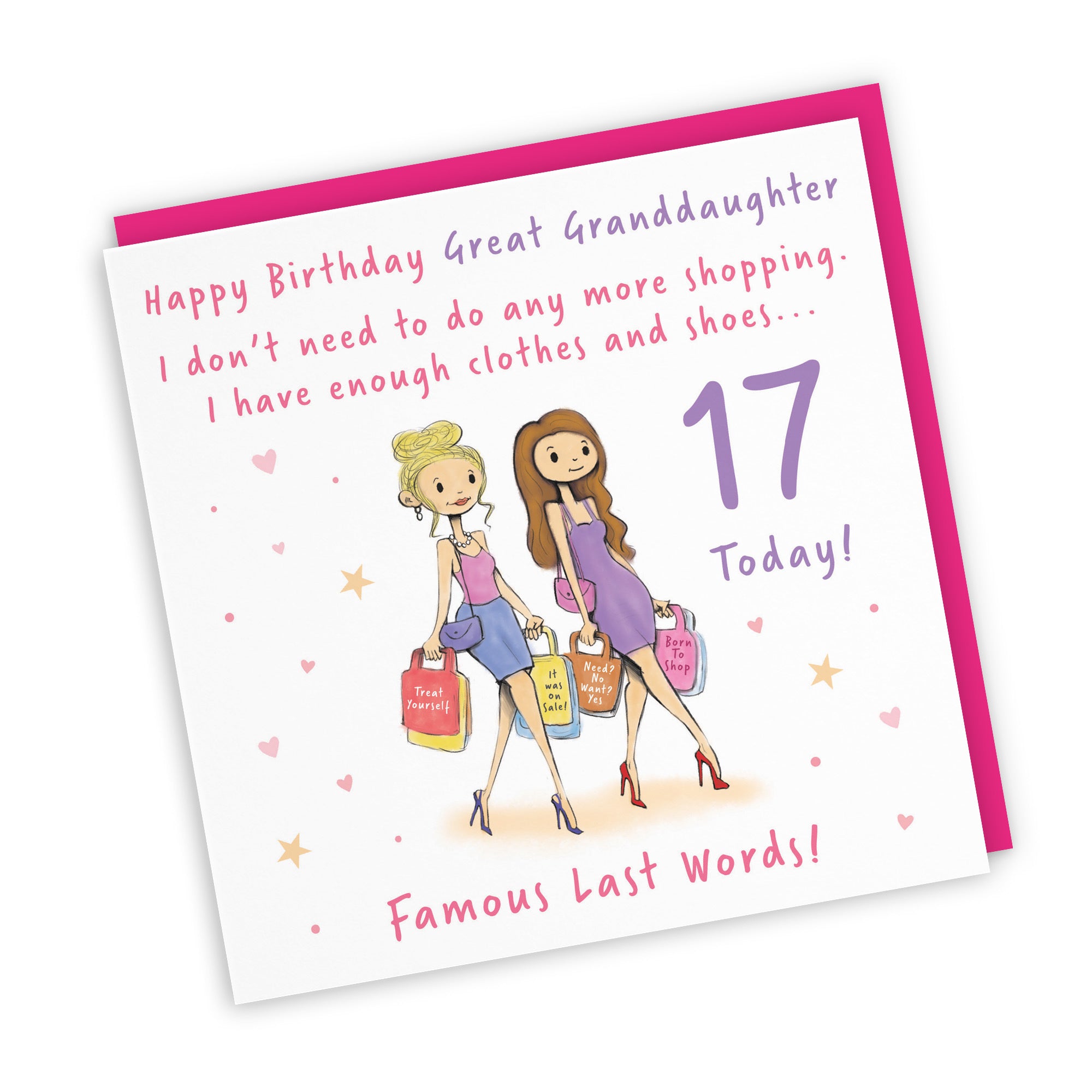 17th Great Granddaughter Birthday Card Shopping Silly Squiggles - Default Title (RH00111)