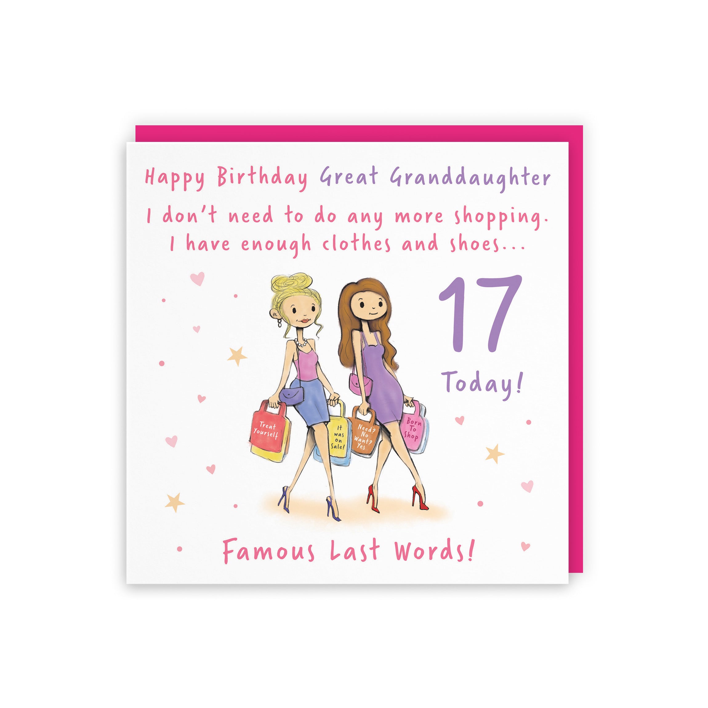 17th Great Granddaughter Birthday Card Shopping Silly Squiggles - Default Title (RH00111)