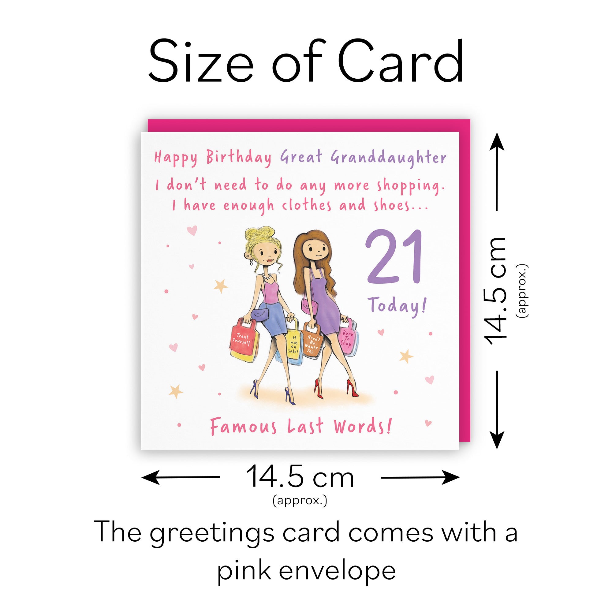 21st Great Granddaughter Birthday Card Shopping Silly Squiggles - Default Title (RH00113)