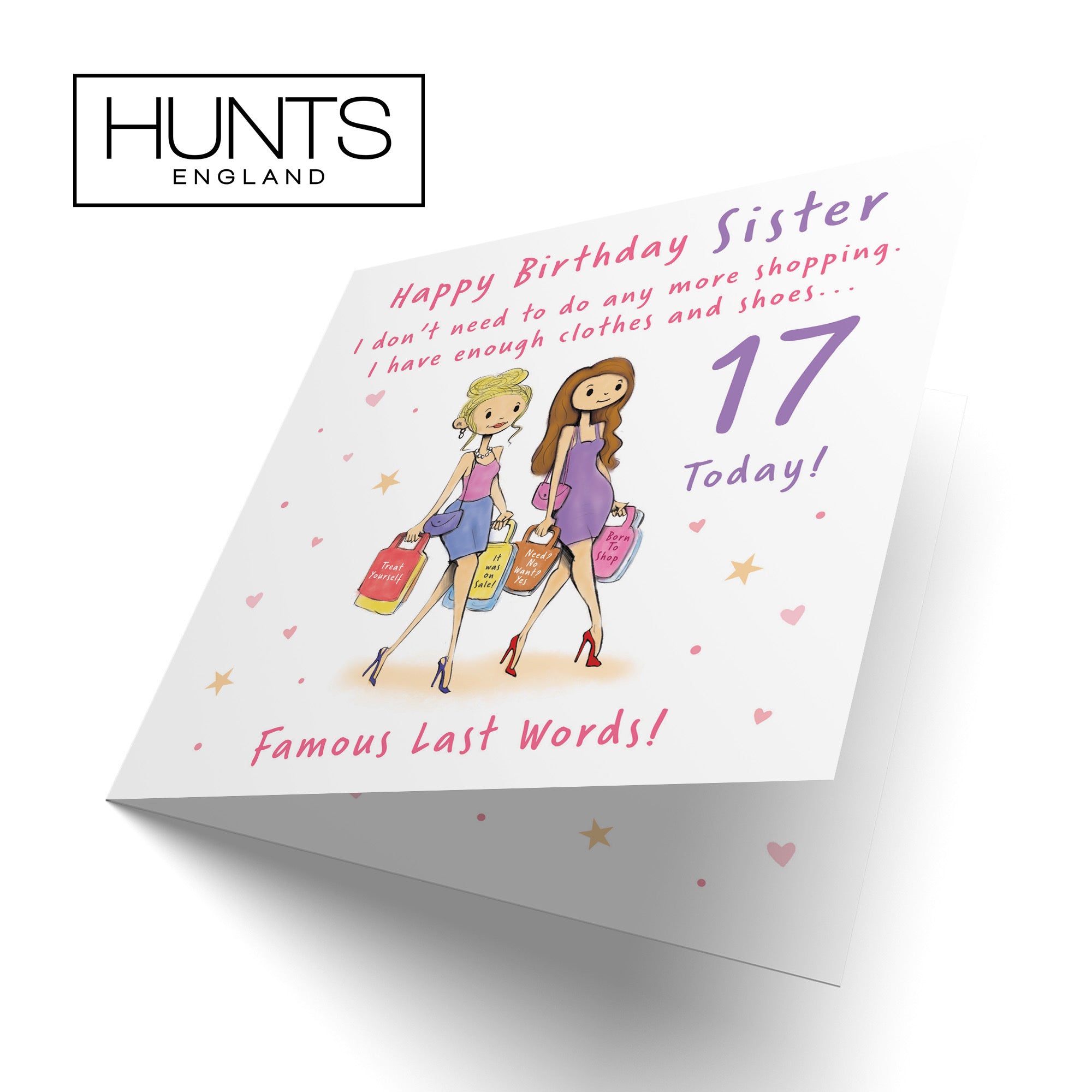 17th Sister Birthday Card Shopping Silly Squiggles - Default Title (RH00128)