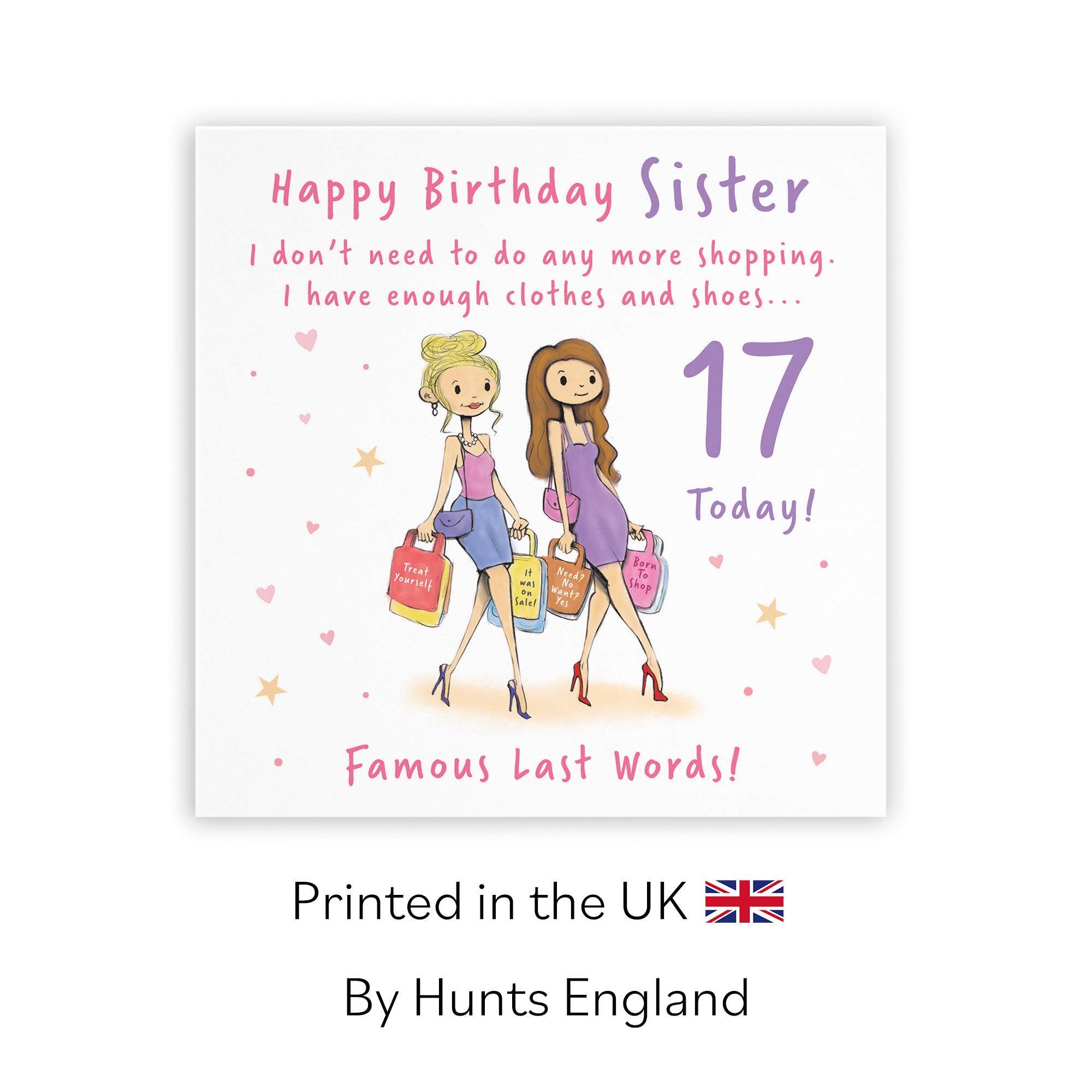 17th Sister Birthday Card Shopping Silly Squiggles - Default Title (RH00128)