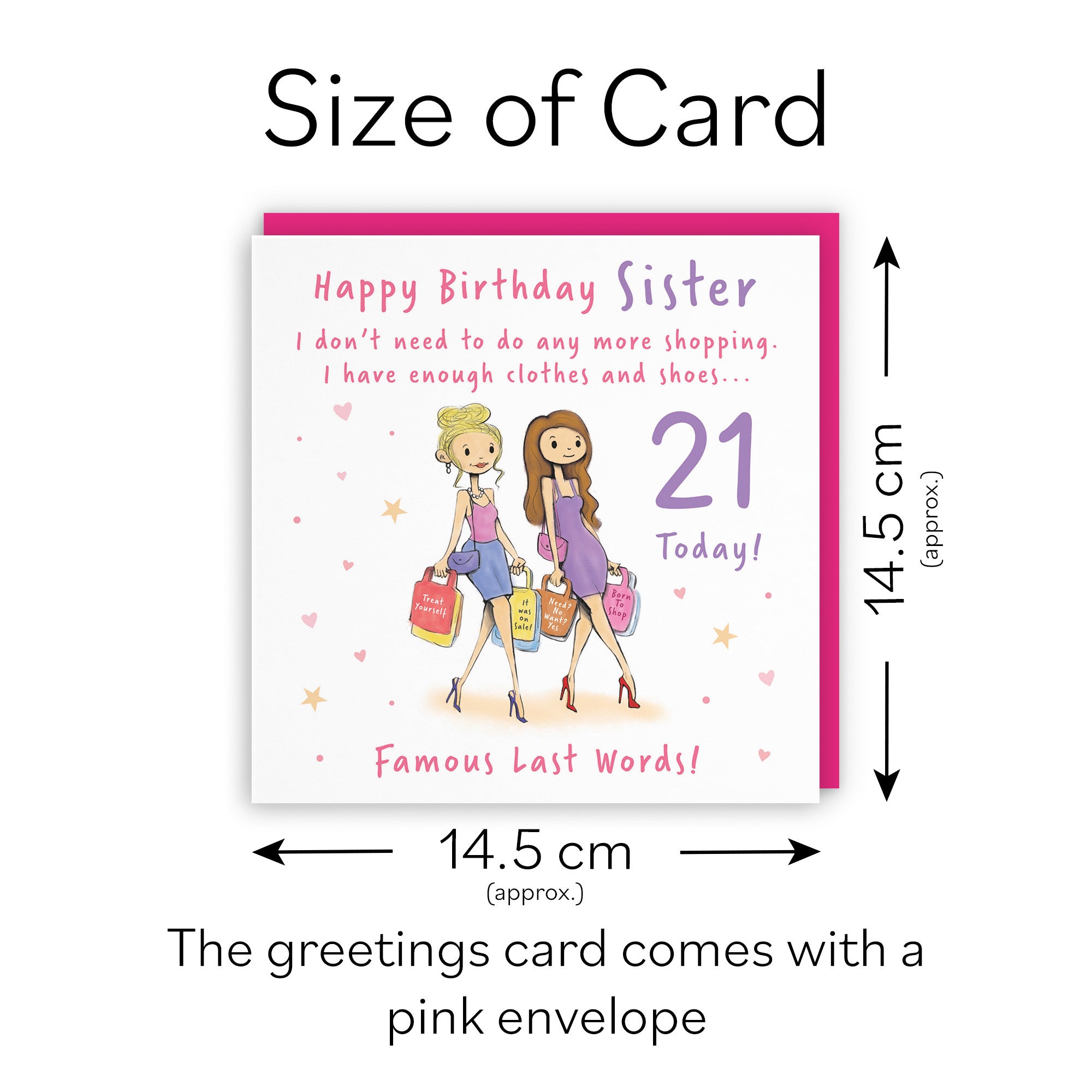 21st Sister Birthday Card Shopping Silly Squiggles - Default Title (RH00132)