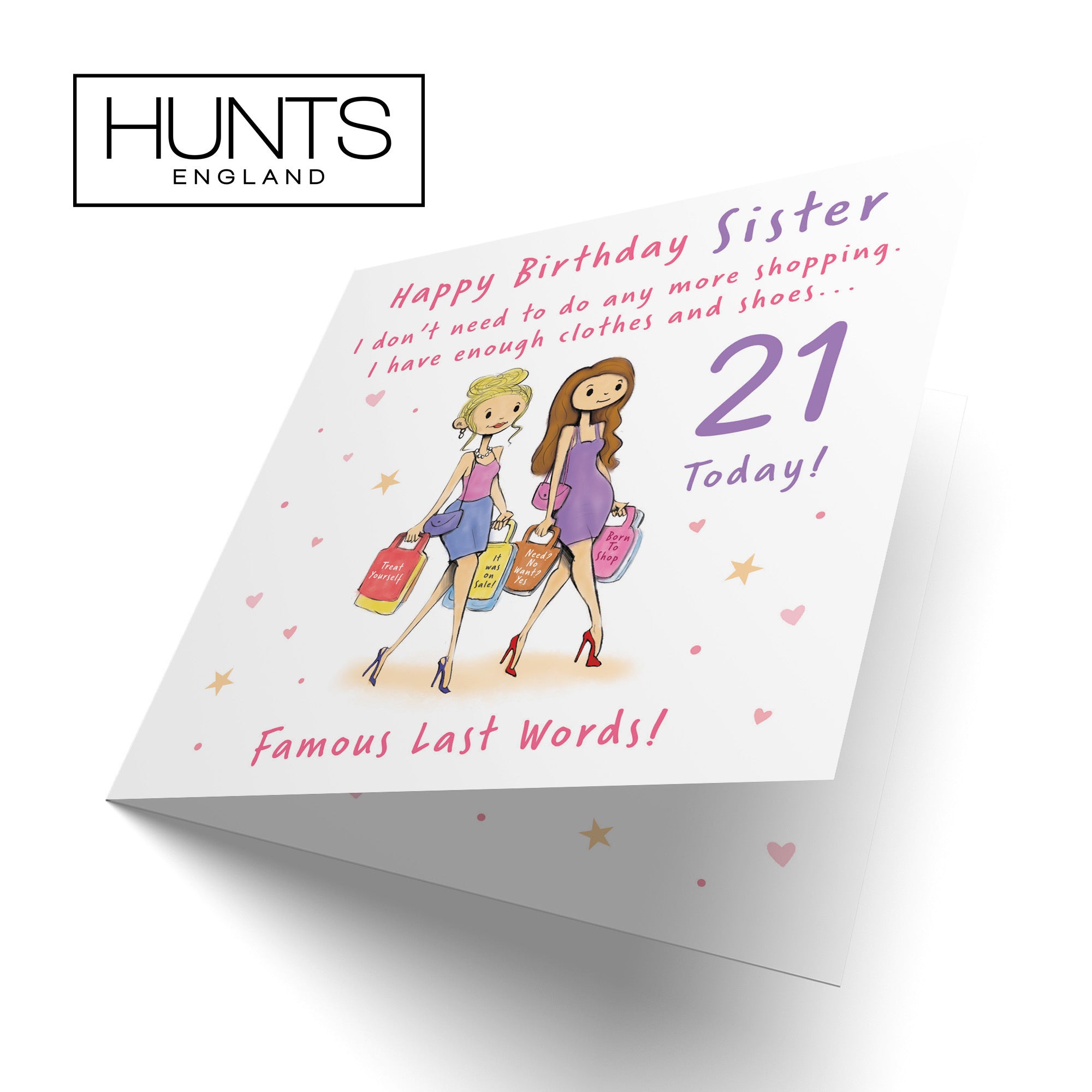 21st Sister Birthday Card Shopping Silly Squiggles - Default Title (RH00132)