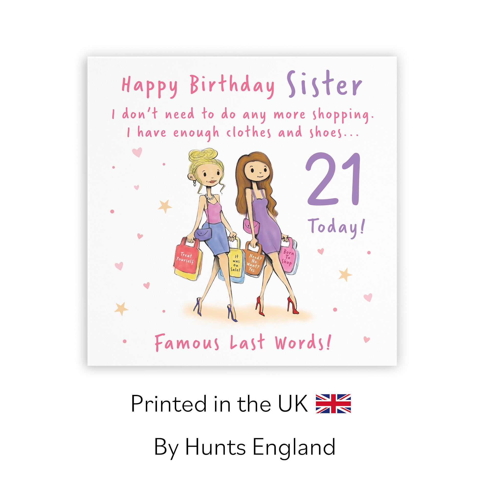 21st Sister Birthday Card Shopping Silly Squiggles - Default Title (RH00132)