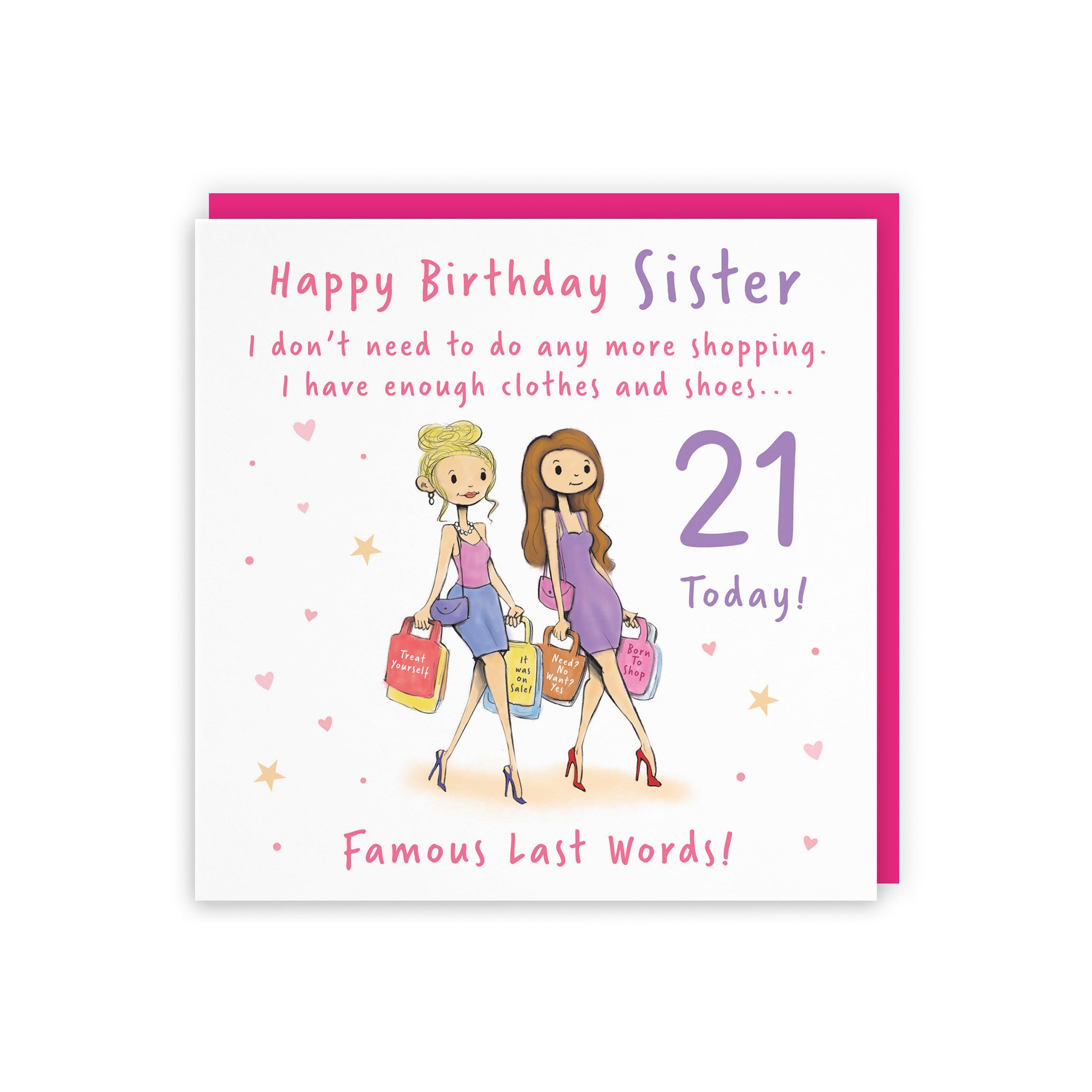 21st Sister Birthday Card Shopping Silly Squiggles - Default Title (RH00132)