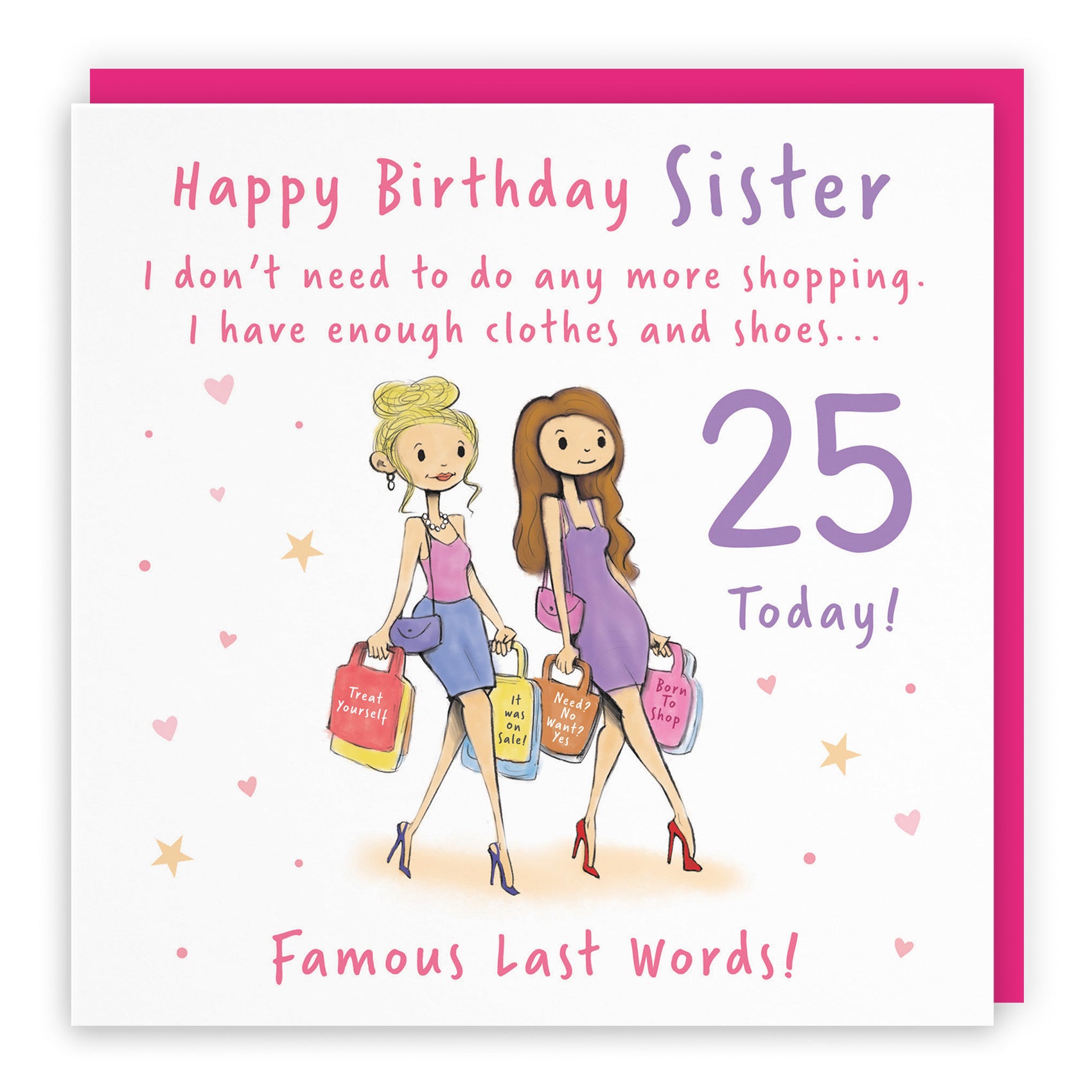 25th Sister Birthday Card Shopping Silly Squiggles - Default Title (RH00133)