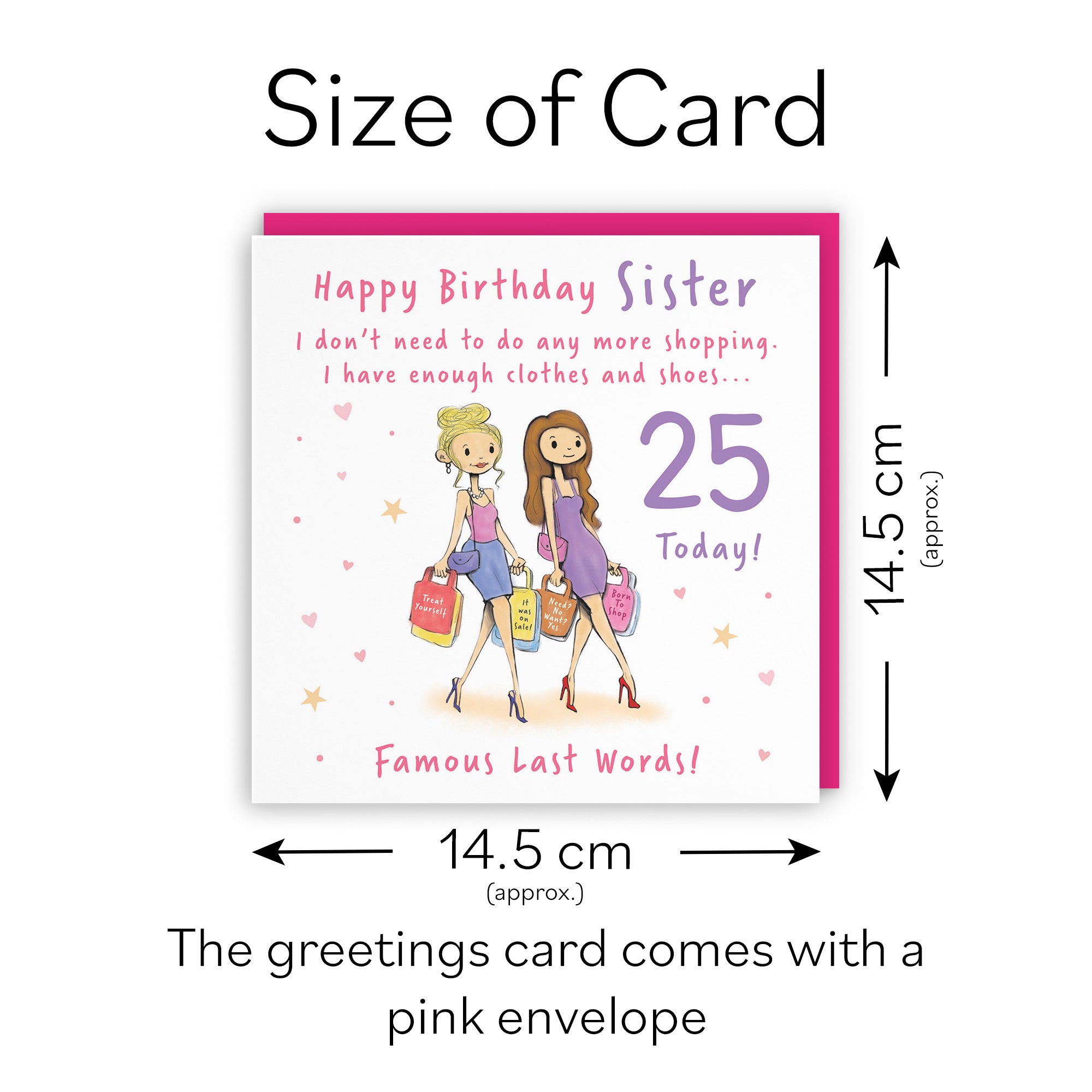 25th Sister Birthday Card Shopping Silly Squiggles - Default Title (RH00133)