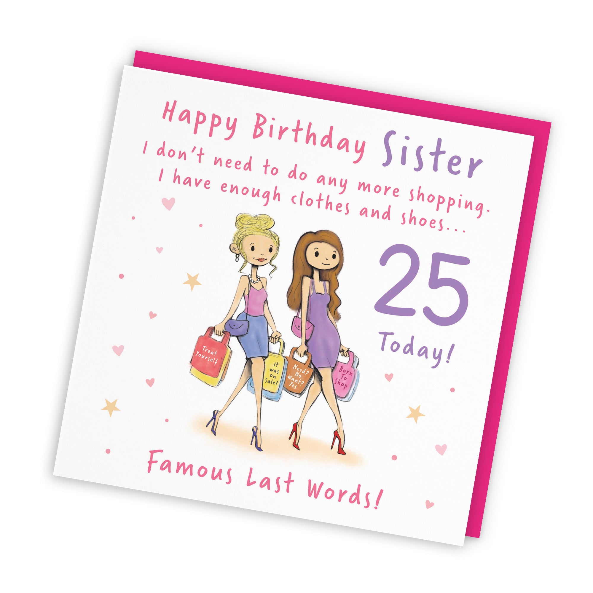 25th Sister Birthday Card Shopping Silly Squiggles - Default Title (RH00133)